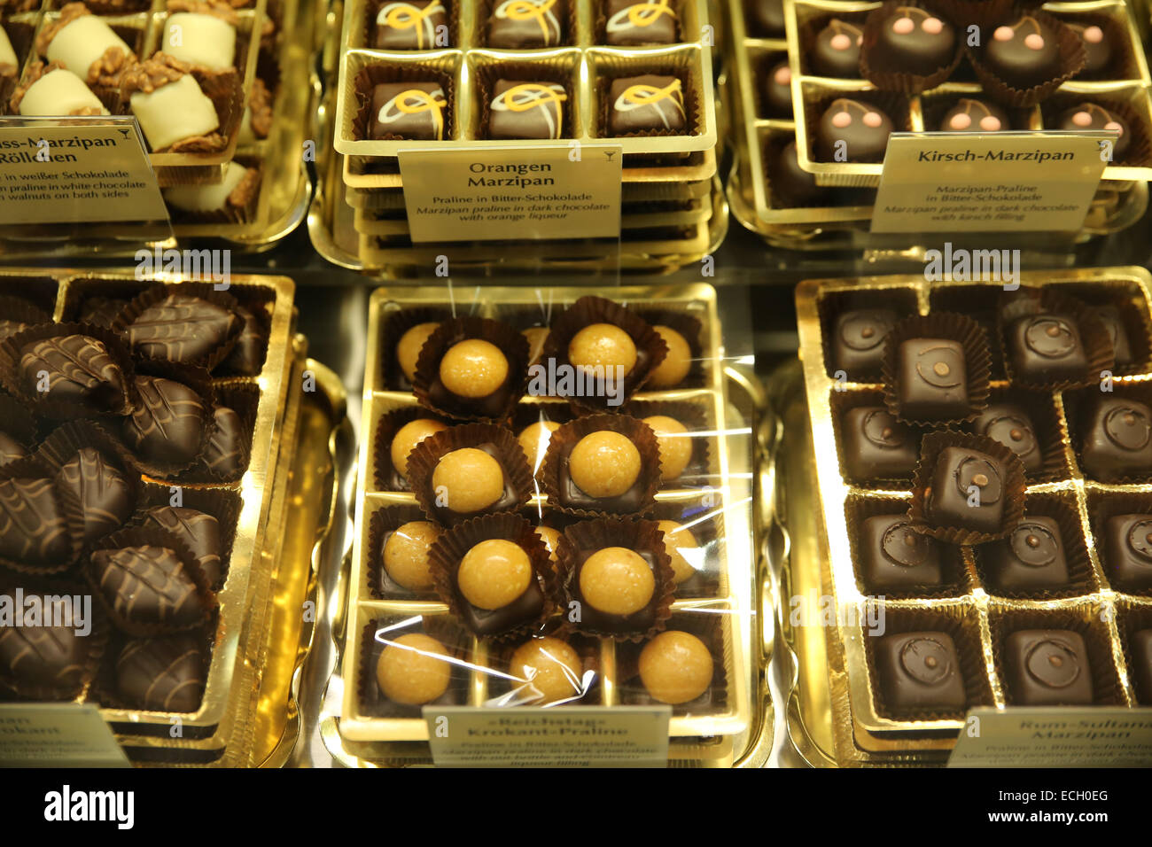 Cioccolato individuale per la vendita Foto Stock