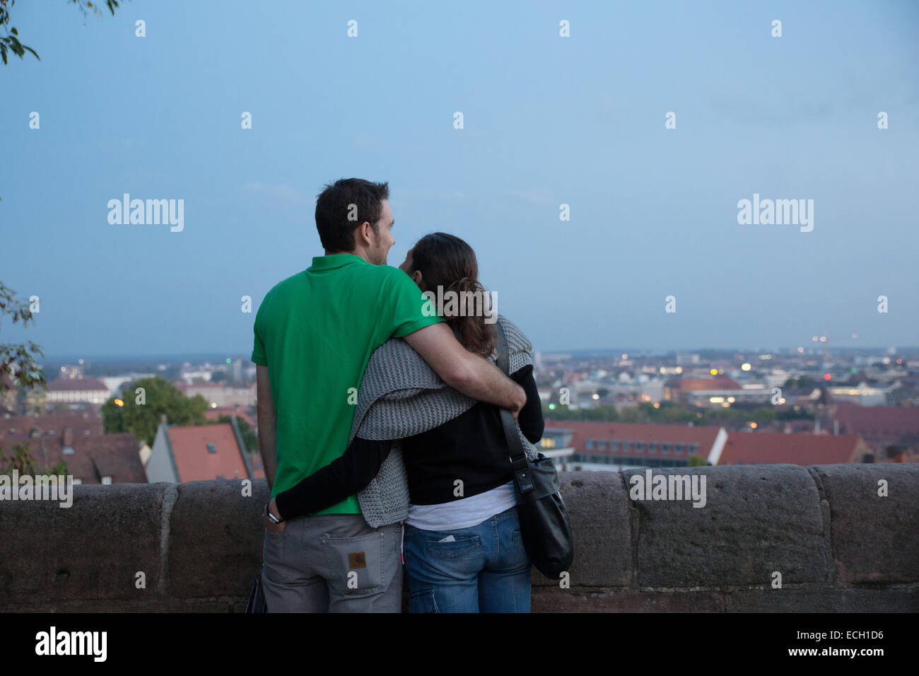 Norimberga turista giovane in amore Germania Foto Stock