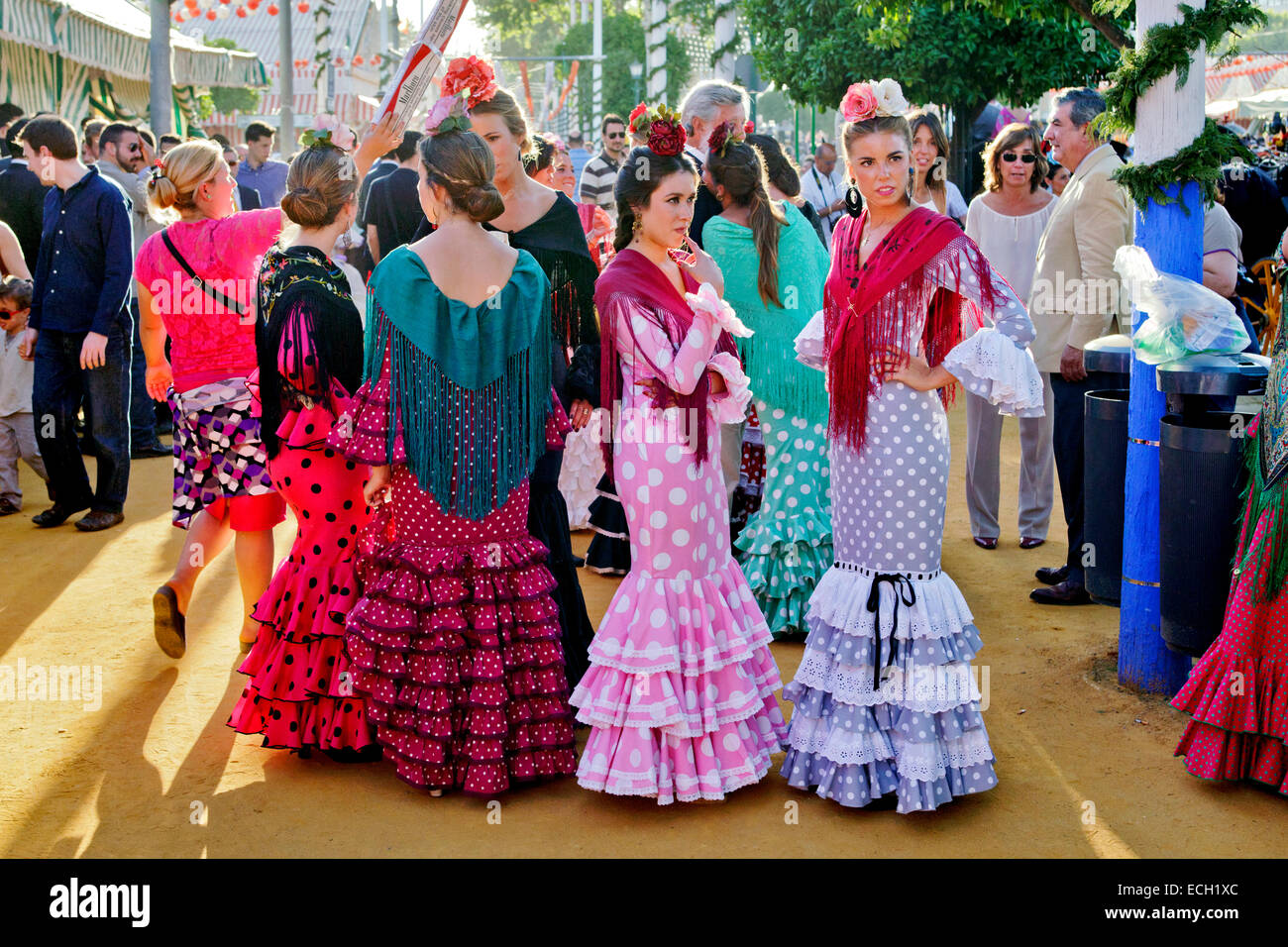 Feria de abril de Sevilla - Siviglia fiera di aprile, Siviglia, Andalusia, Spagna Foto Stock