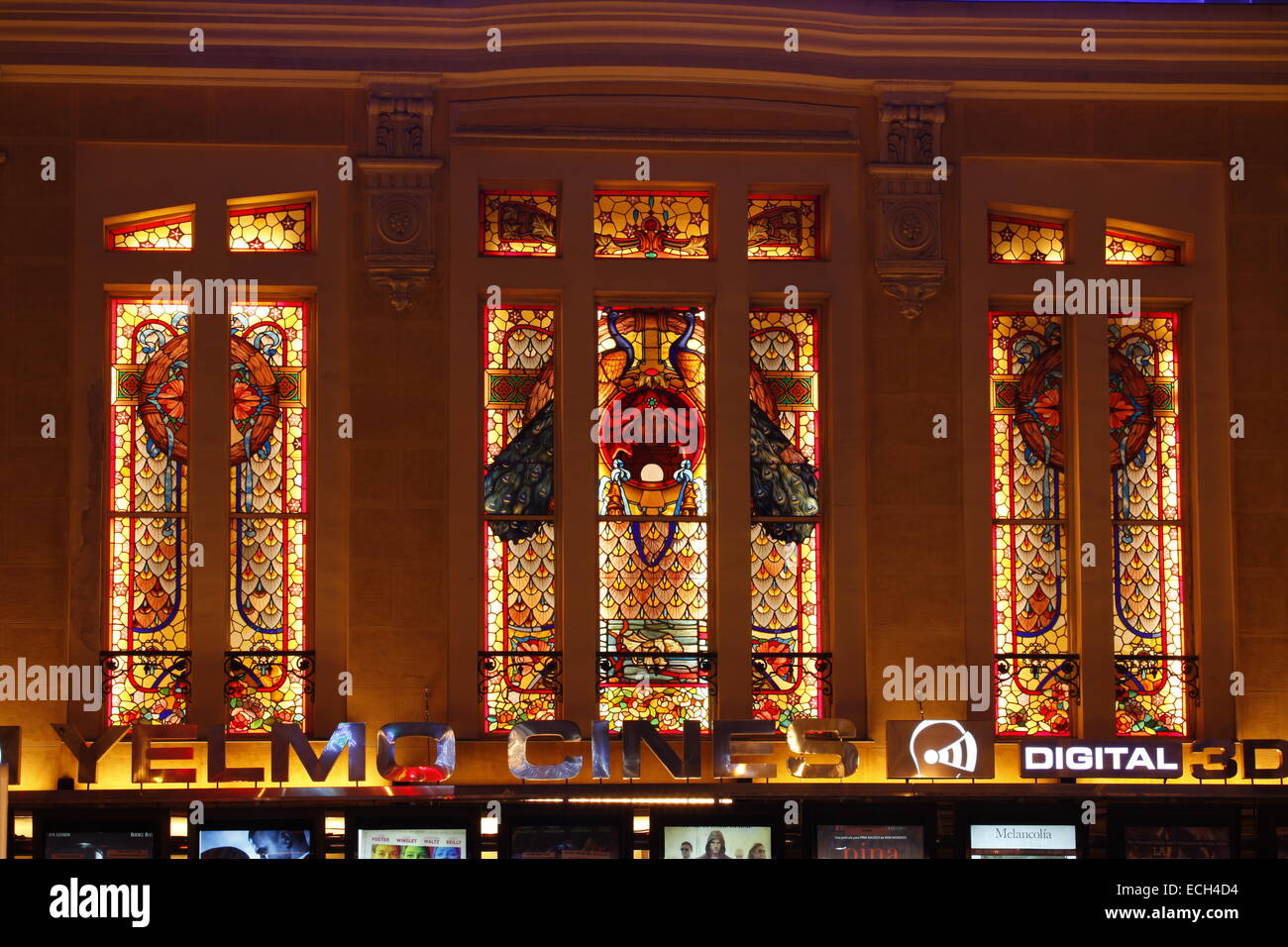 Vetrate liberty, cinema, Madrid, Spagna Foto Stock