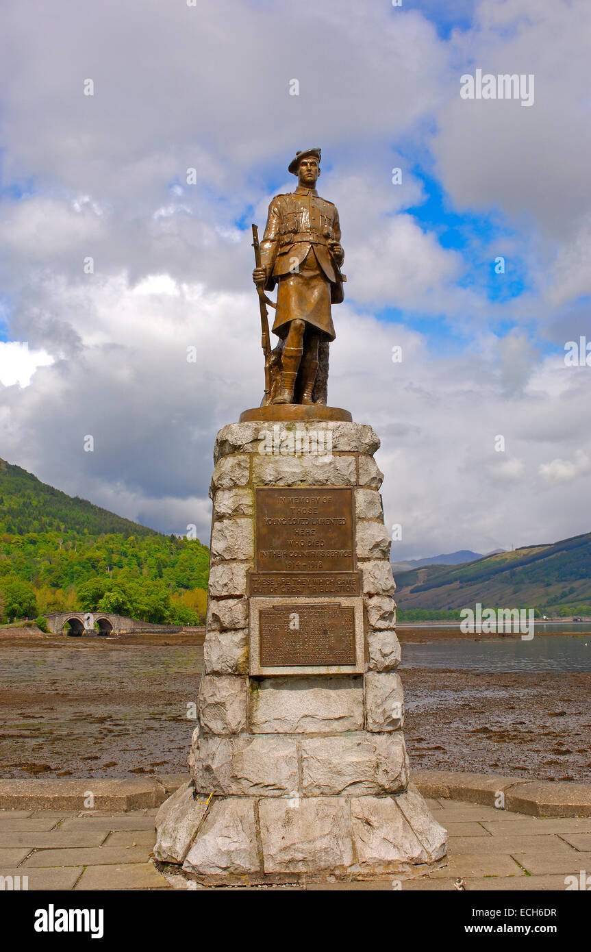 Prima Guerra Mondiale memorial, Inveraray, Argyll and Bute, Scotland, Regno Unito, Europa Foto Stock