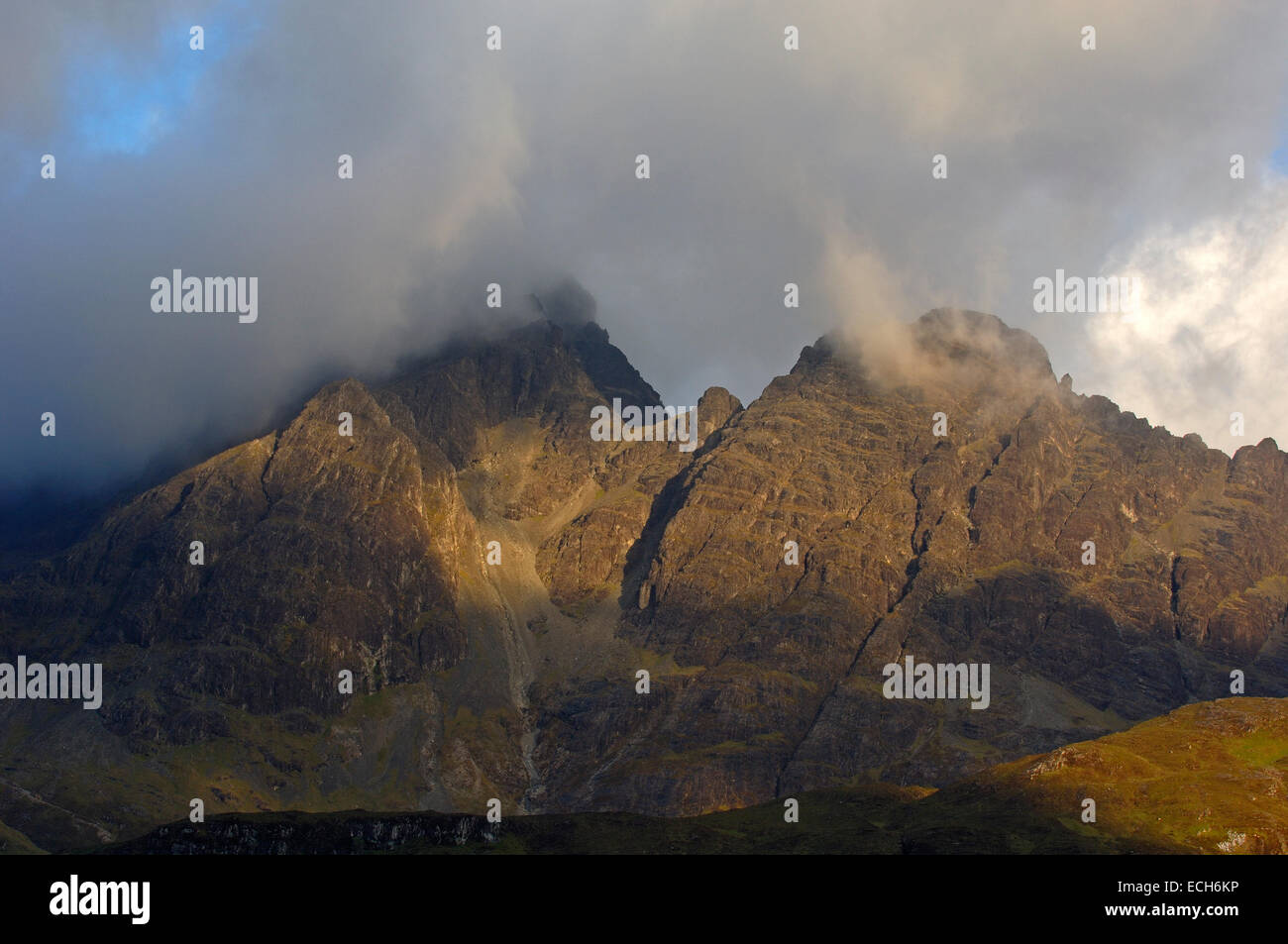 Cuillin Hills, Isola di Skye, Highlands Occidentali, Scotland, Regno Unito, Europa Foto Stock