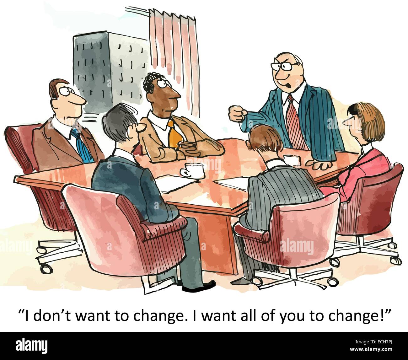 "Non voglio cambiare. Voglio che tutti voi di cambiamento". Illustrazione Vettoriale