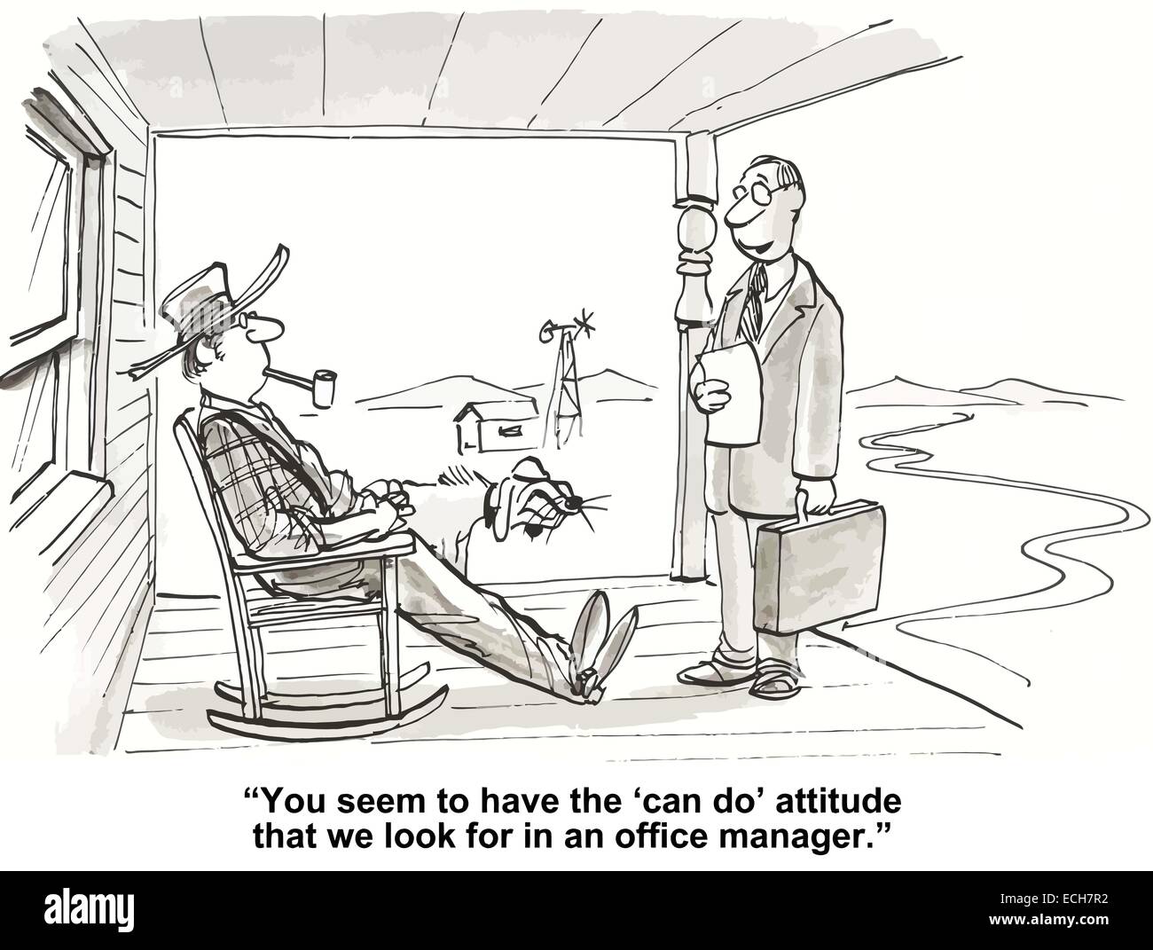 "Mi sembra di avere la "può fare' atteggiamento cercare in un ufficio manager." Illustrazione Vettoriale