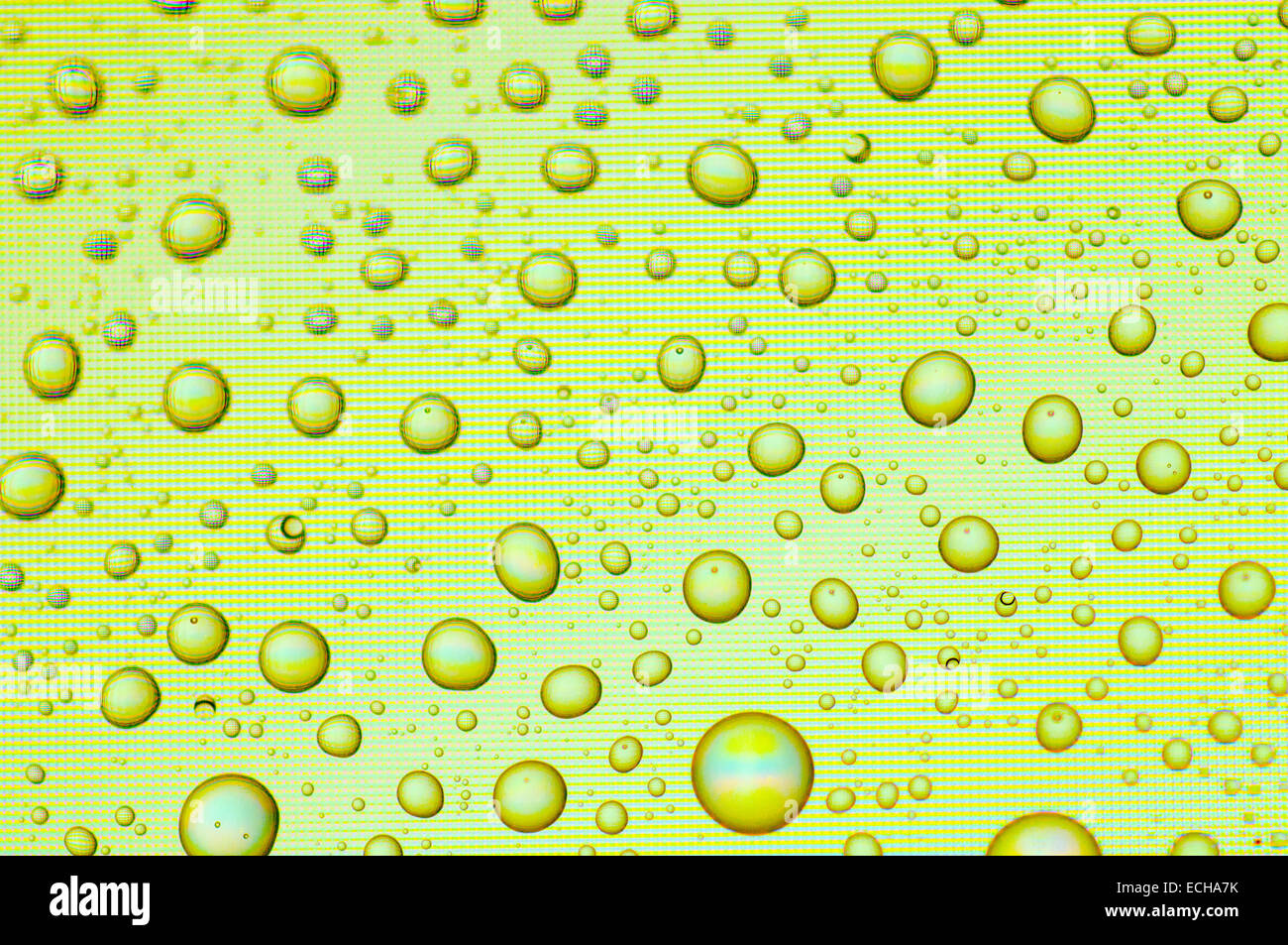 Le goccioline di acqua sullo schermo di un computer. Modelli astratti un essere utili per gli sfondi e sfondi. Foto Stock