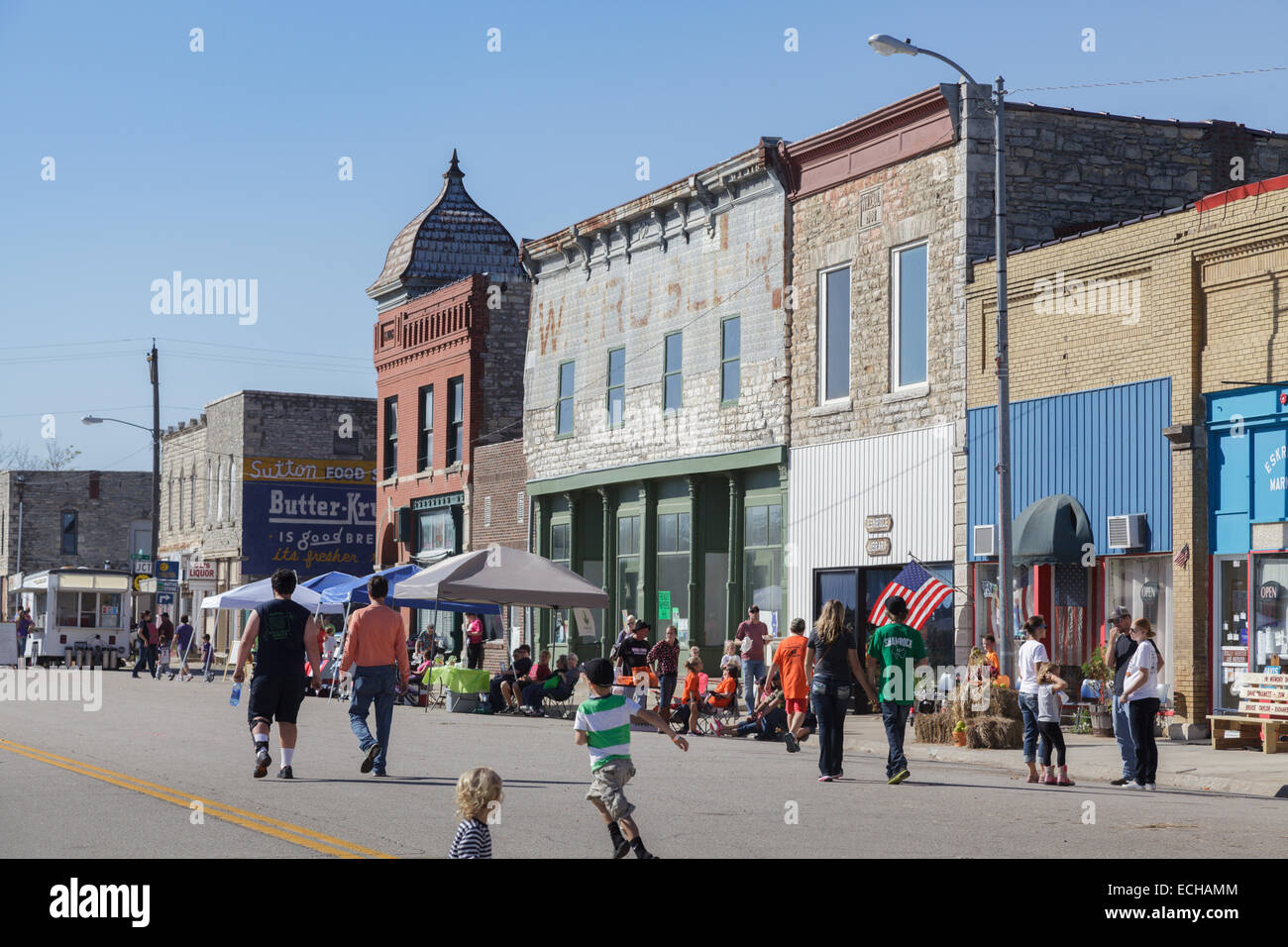 Ad una fiera di strada in Eskridge, Kansas. Foto Stock