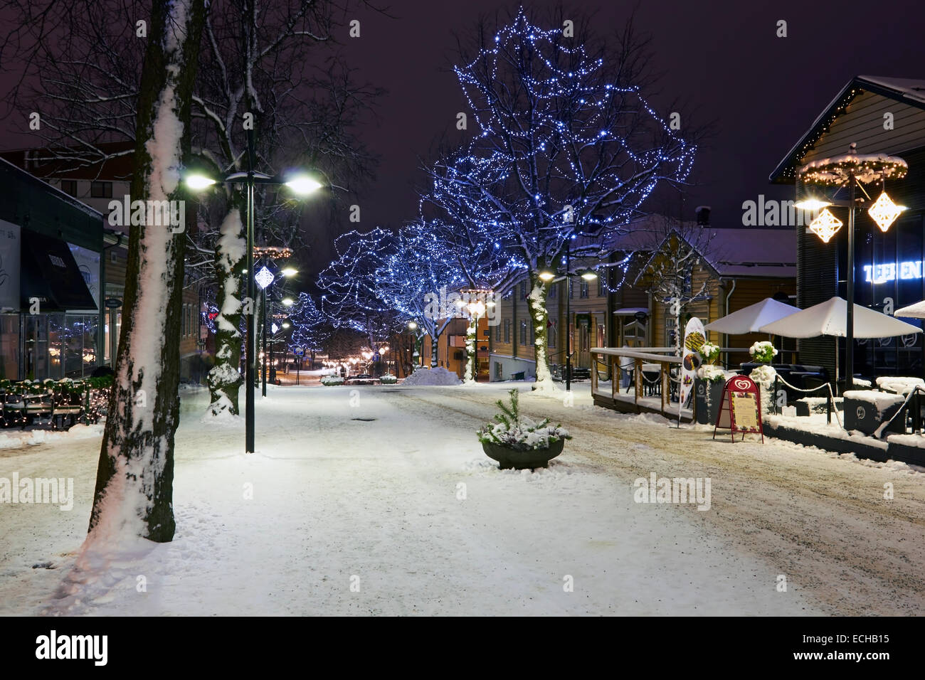 Dicembre scenario in Lappeenranta, Finlandia Foto Stock
