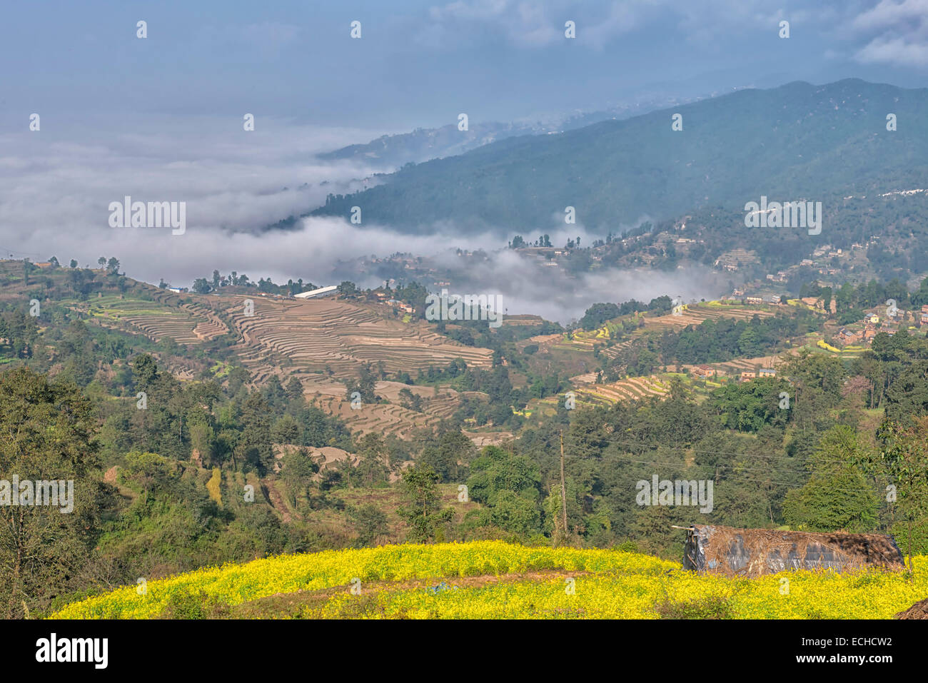 Le colline di Nagarpot, Nepal Foto Stock