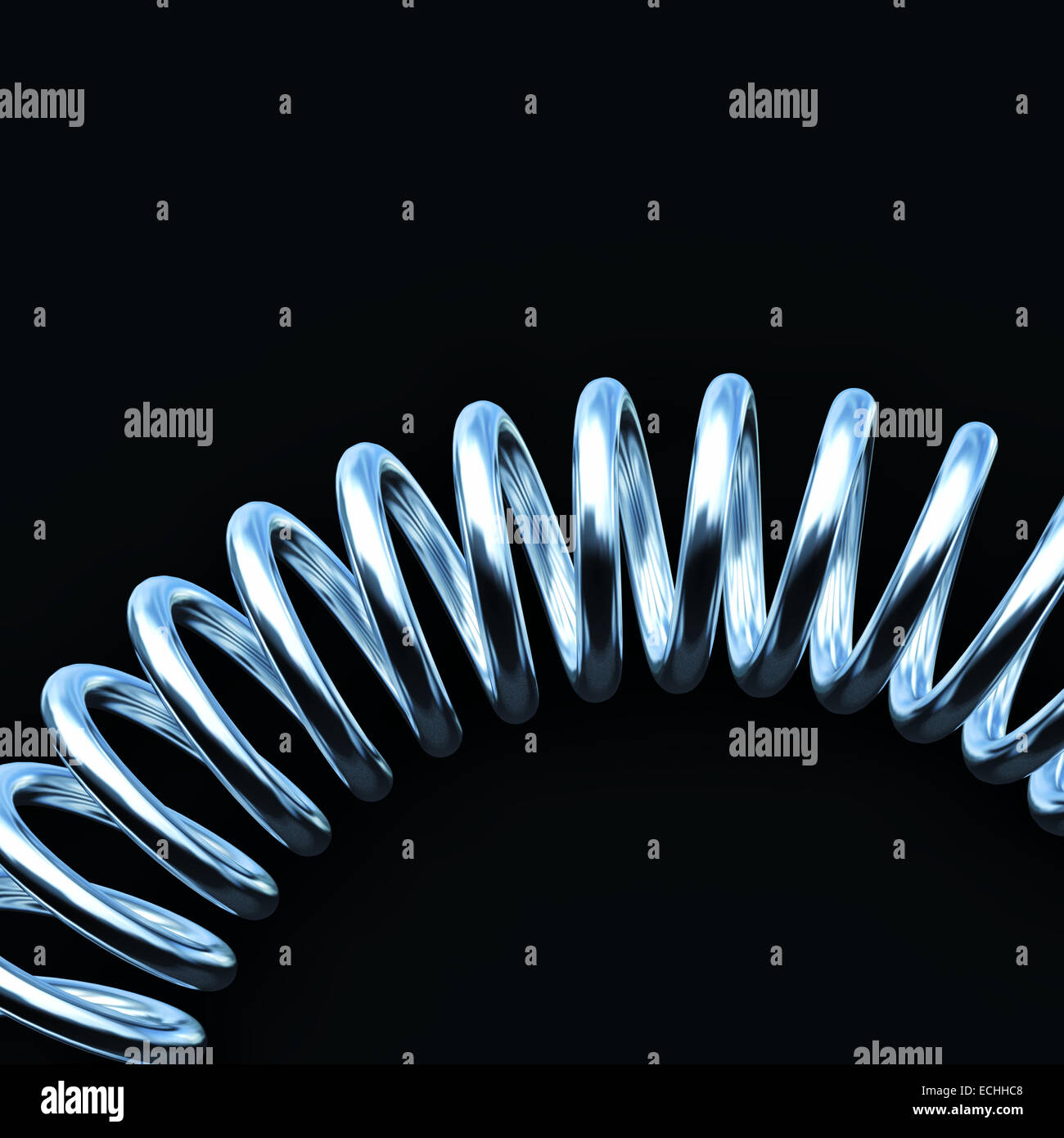 Metallo springer 3d e sfondo nero Foto Stock