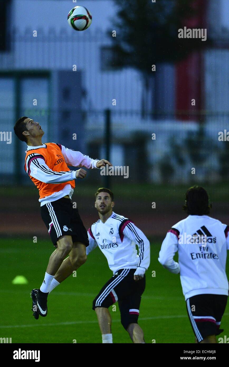 Rabat, Marocco. 15 dic 2014. Real Madrid avanti CRISTIANO RONALDO durante la sessione di formazione a COMPLEX SPORTIF Moulay Hassan a Rabat. Credito: Marcio Machado/ZUMA filo/Alamy Live News Foto Stock