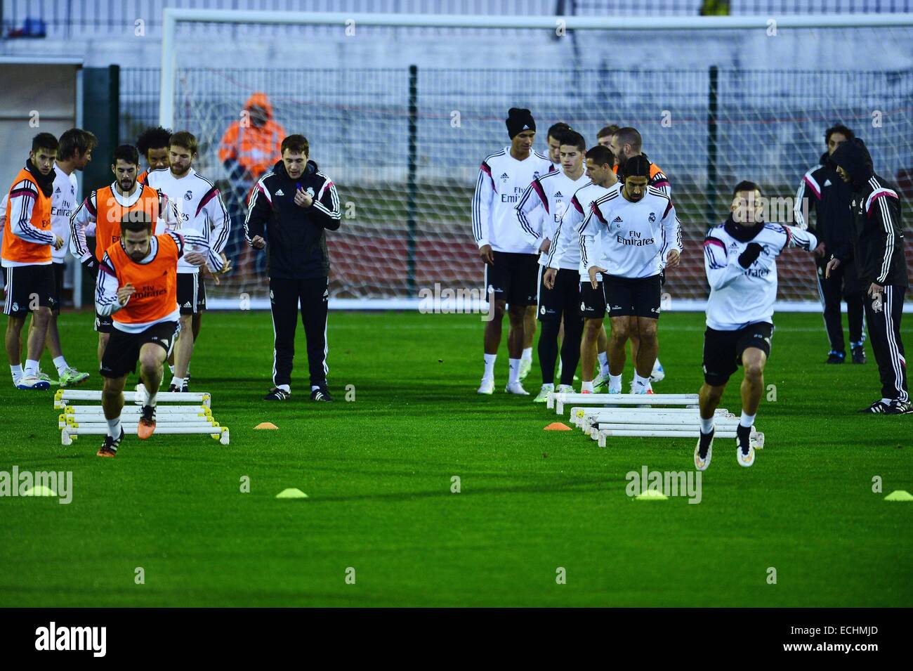 Rabat, Marocco. 15 dic 2014. Real Madrid Team durante la sessione di formazione a COMPLEX SPORTIF Moulay Hassan a Rabat. Credito: Marcio Machado/ZUMA filo/Alamy Live News Foto Stock