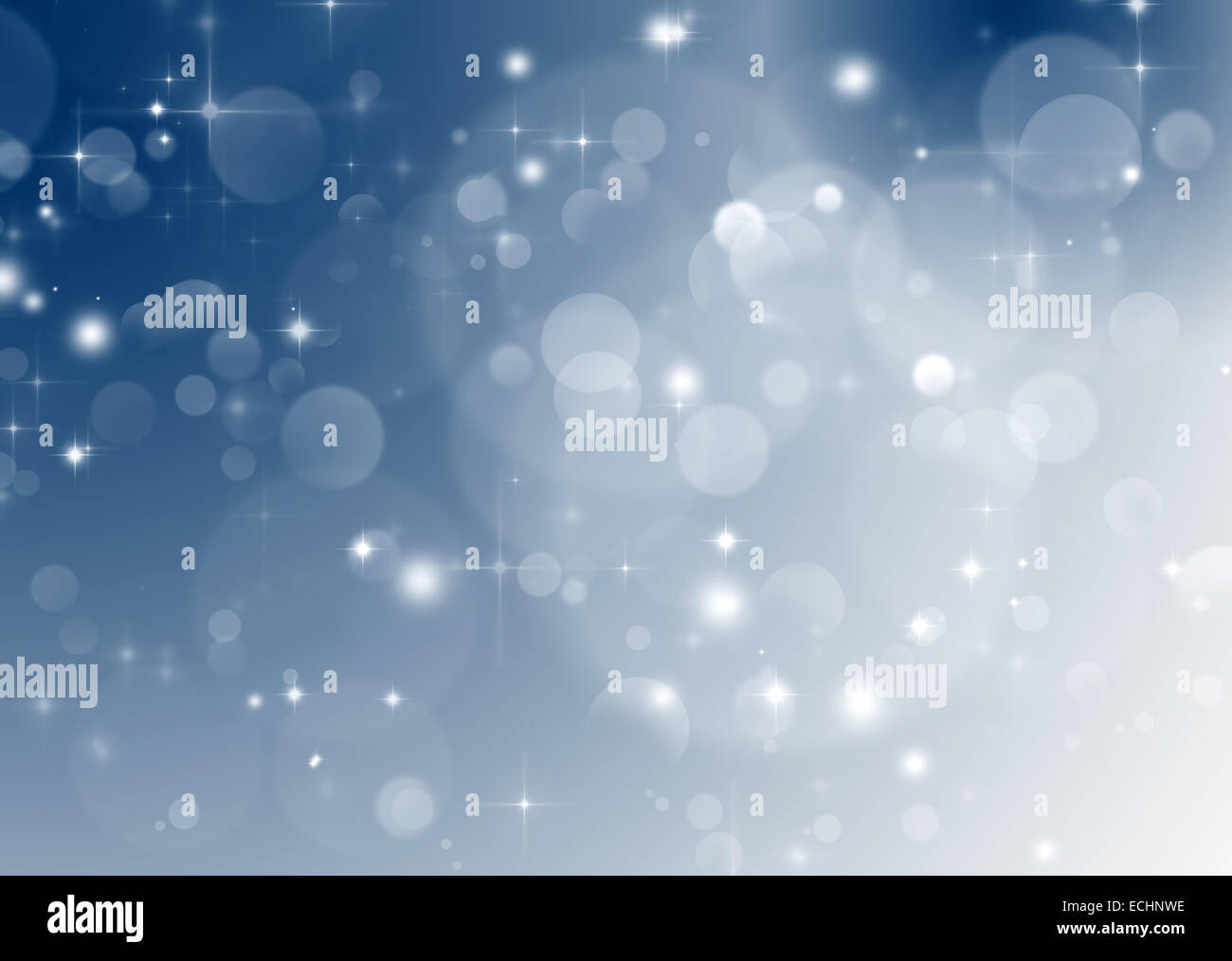 Sfondo di natale con stelle e fiocchi di neve Foto Stock