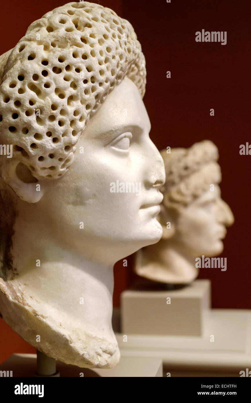 Saint St. Louis Missouri,Forest Park,Saint Louis Art Museum,galleria,mostra collezione d'arte,arte antica,romana,busto,testa,scultura,marmo Foto Stock