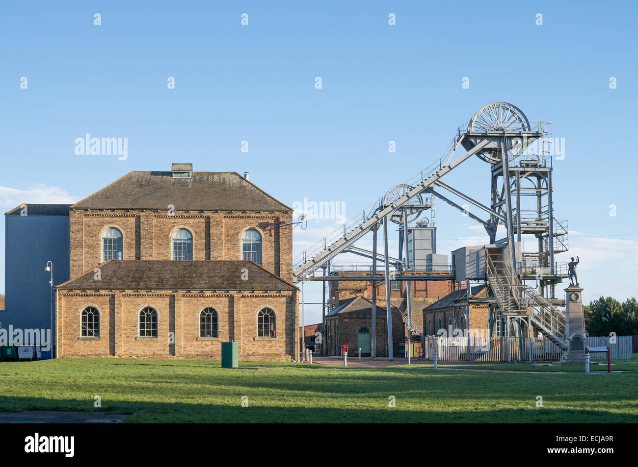 Il piazzale della miniera della miniera di carbone a Woodhorn Colliery museum vicino a Ashington, in Northumberland, England, Regno Unito Foto Stock