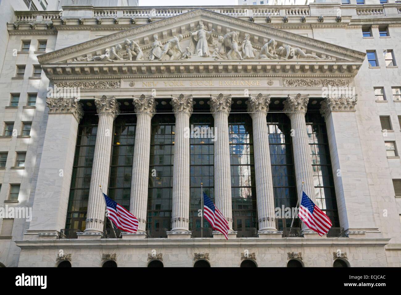 Stati Uniti d'America, New York Manhattan, Wall Street, la borsa Foto Stock