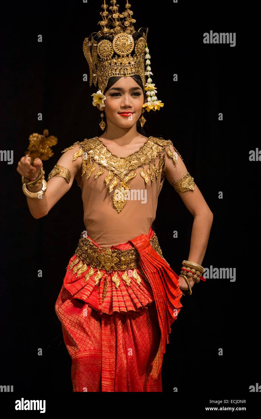 Cambogia, Phnom Penh, CLASSICO danza khmer, sul patrimonio immateriale lista dell'UNESCO, danza Foto Stock