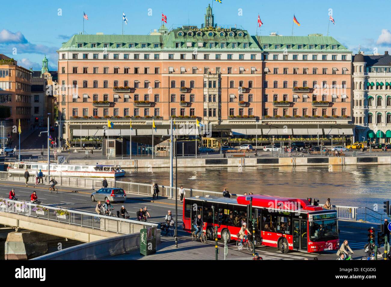 La Svezia, Stoccolma, Grand H⌠tel fondata da Jean-Francois francese Regis Cadier e aperto nel 1874, il lussuoso hotel accoglie favorevolmente tutti dal 1901 Premi Nobel Foto Stock