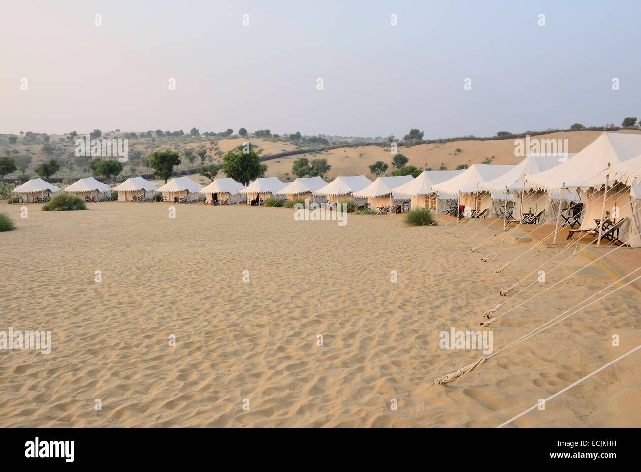 India Rajasthan, Manwar dintorni, Manvar desert camp Foto Stock