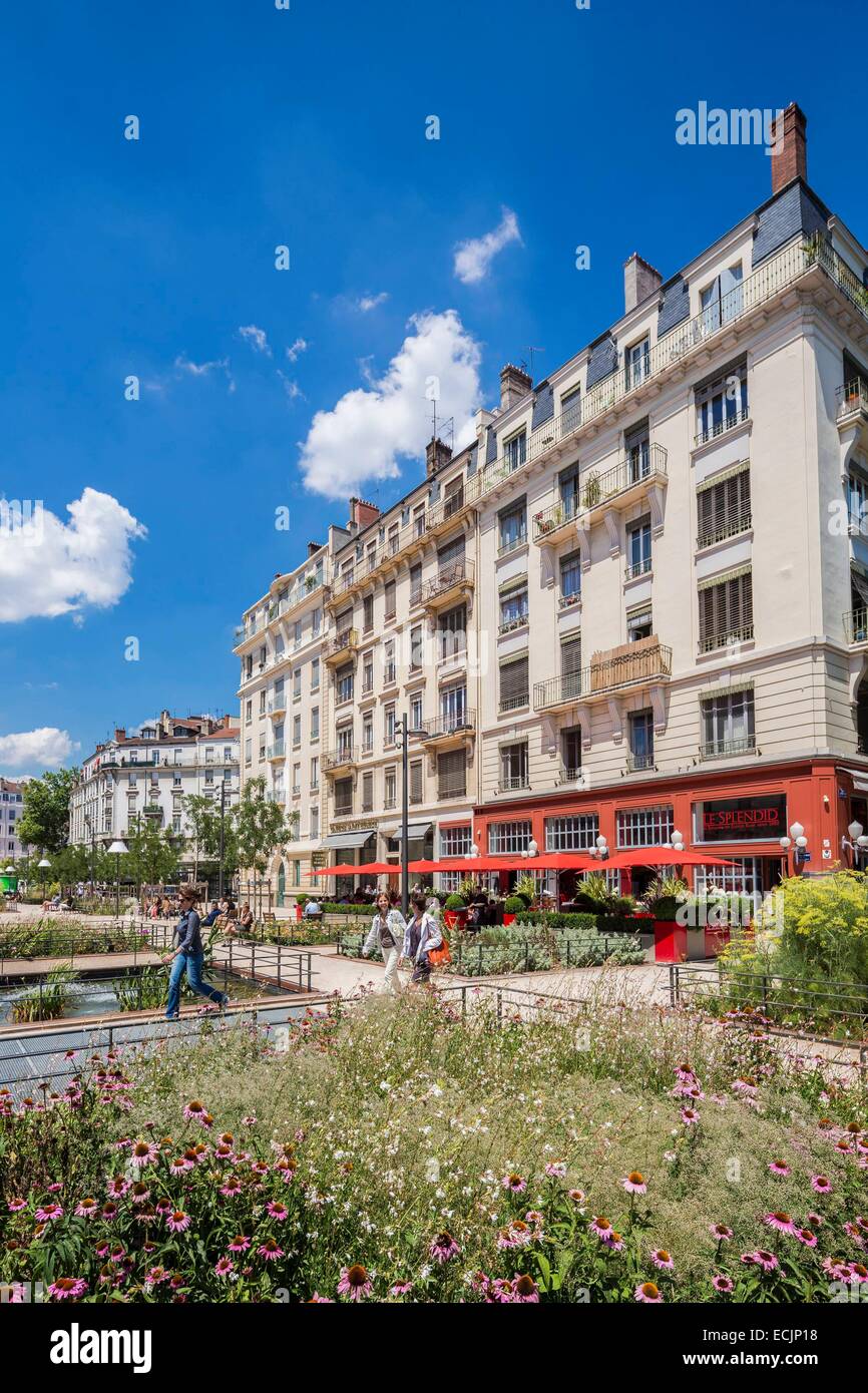 Francia, Rhone, Lione, la Brasserie Le splendide, Jules Ferry square Foto Stock