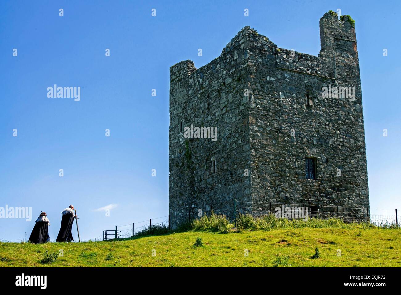 Regno Unito e Irlanda del Nord, County Down, Strangford, Audley il Castello, Audley campo uno sfondo per molte scene e il sito di Robb Stark's camp, per tutta la durata del tour, die-hard fans impareranno circa gli effetti speciali e il costuming, prova il loro knowled Foto Stock