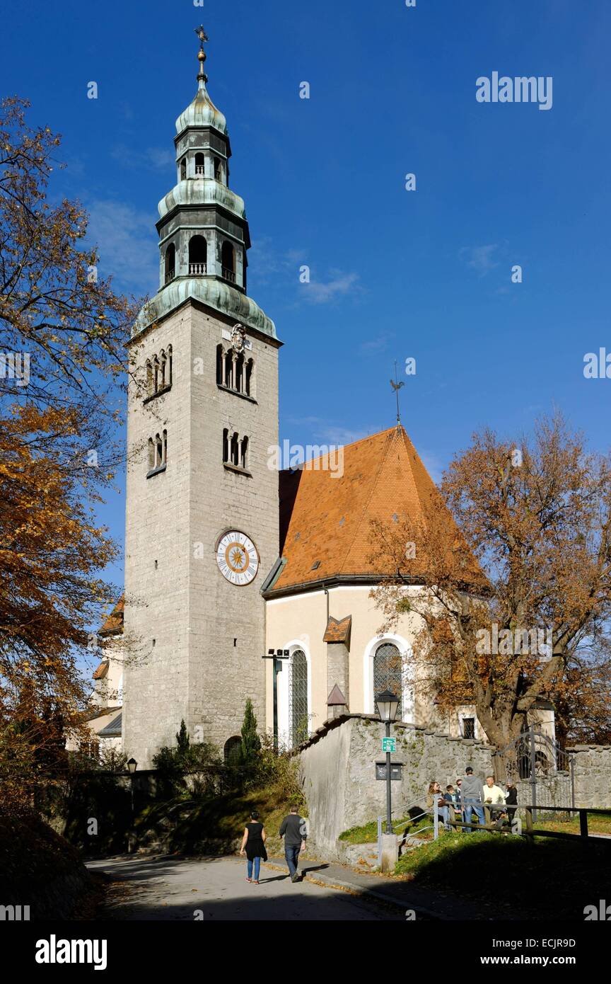 Austria, Salisburgo, centro storico sono classificati come patrimonio mondiale dall' UNESCO, chiesa Mulln Foto Stock