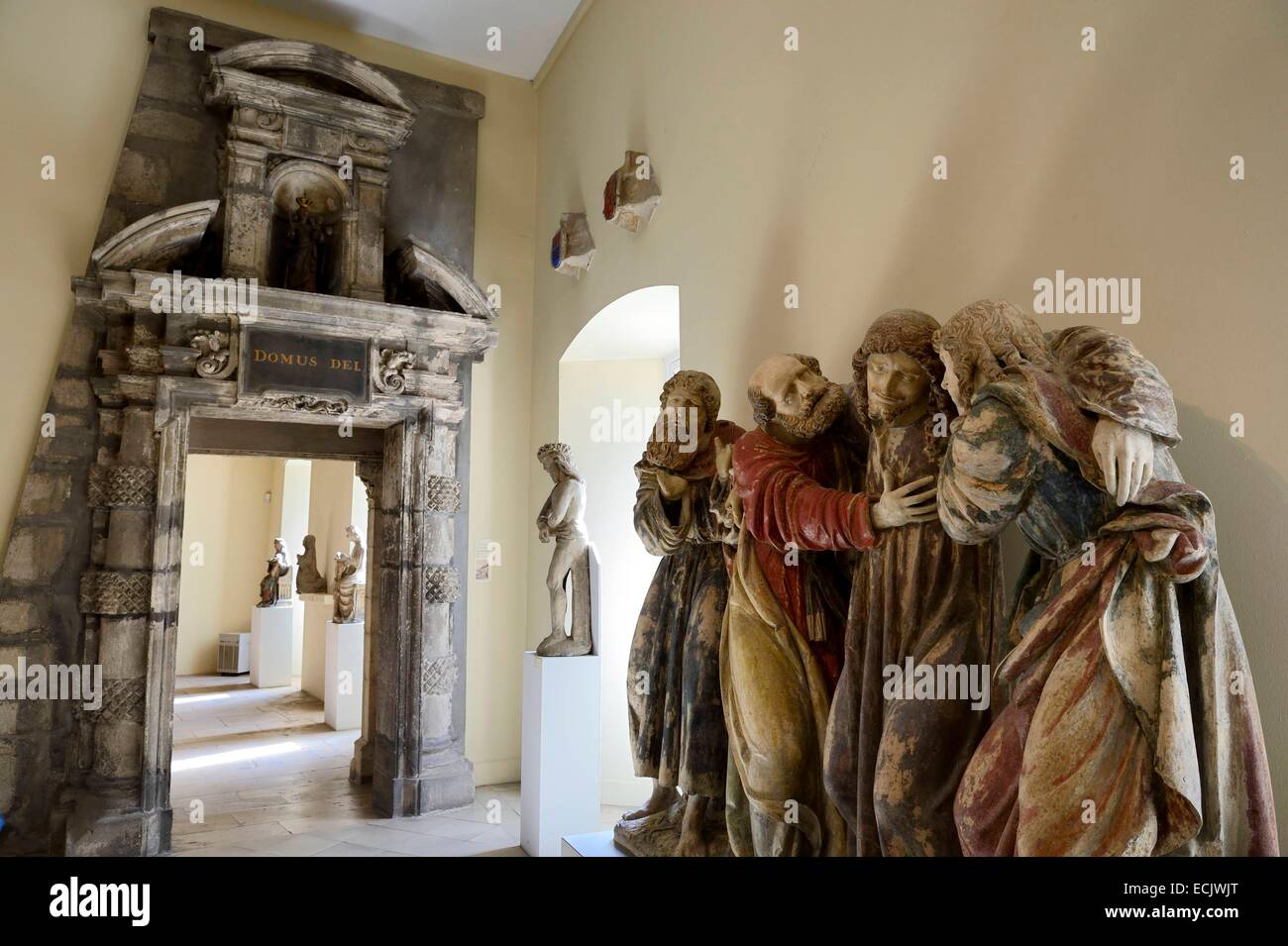 Francia, Meurthe et Moselle, Nancy, Palazzo Ducale (Duca di Lorena Palace) ospita il Museo Storico della Lorena, Cristo nel Giardino degli Ulivi, altorilievo del tardo XVI secolo Foto Stock