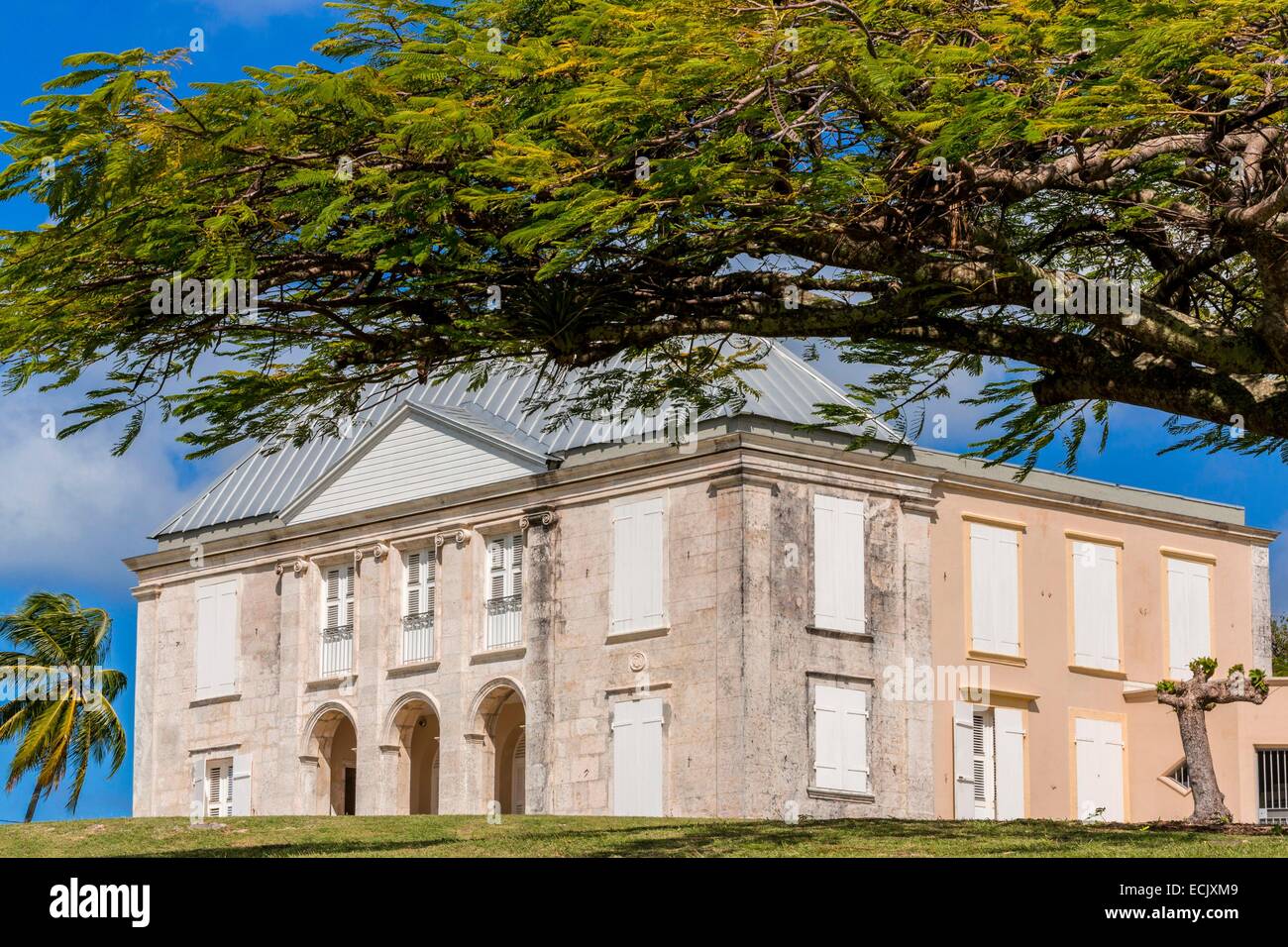 Francia, Guadalupa (Indie occidentali francesi), Marie Galante, Grand Bourg, Castello di Murat (Abitazione Murat) è un ex tenuta di zucchero fondata nei primi anni del XIX secolo e che è stata la più grande in Guadalupa, mansion Foto Stock