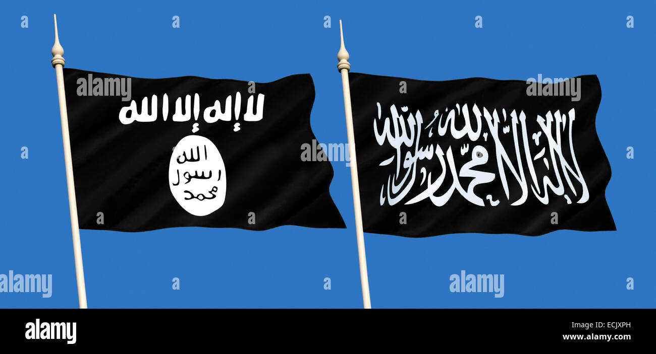 Stato islamico (ISIS o ISIL) è un stato non riconosciuto e un Sunnita gruppo jihadista attiva in Iraq e Siria in Medio Oriente. In Foto Stock