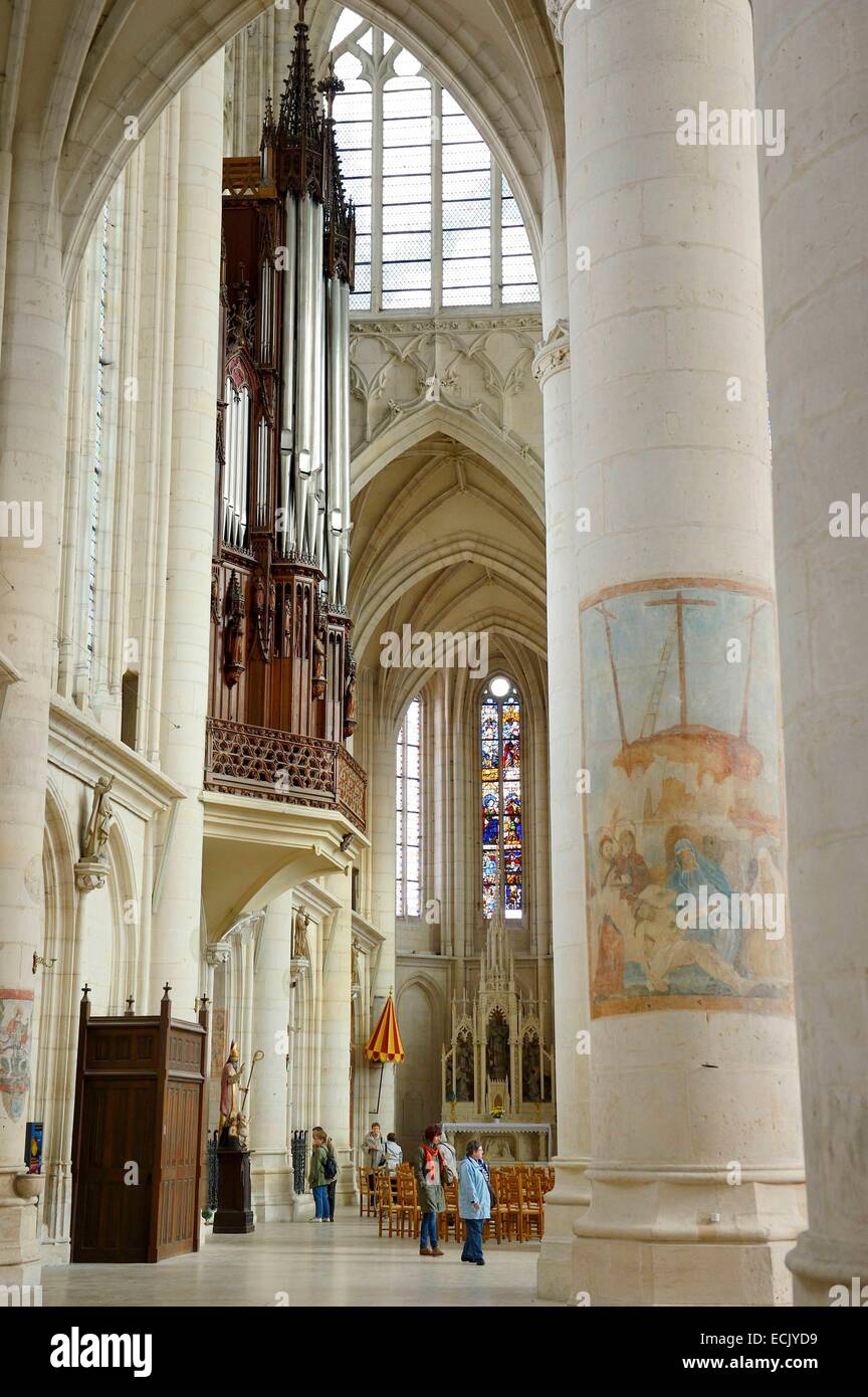 Francia, Meurthe et Moselle, Saint Nicolas de Port basilica, il caso di organo di Giuseppe Cuvillier Foto Stock