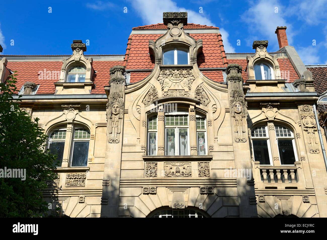 Francia, della Mosella, Metz, quartiere imperiale, Stile Liberty villa su Avenue Foch Foto Stock