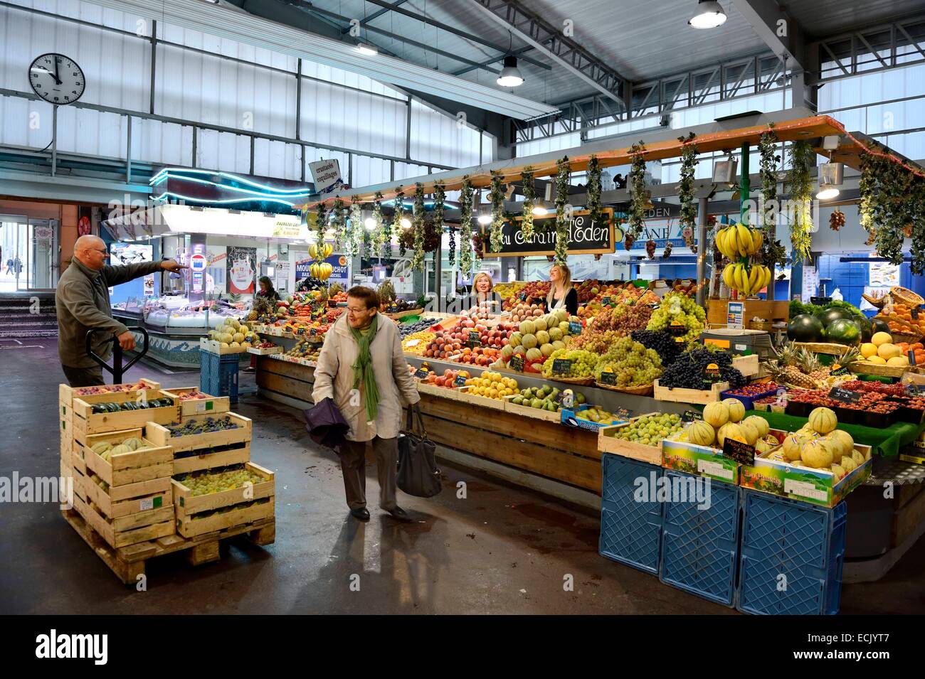 Francia, Meurthe et Moselle, Nancy, la centrale di mercato coperto Foto Stock