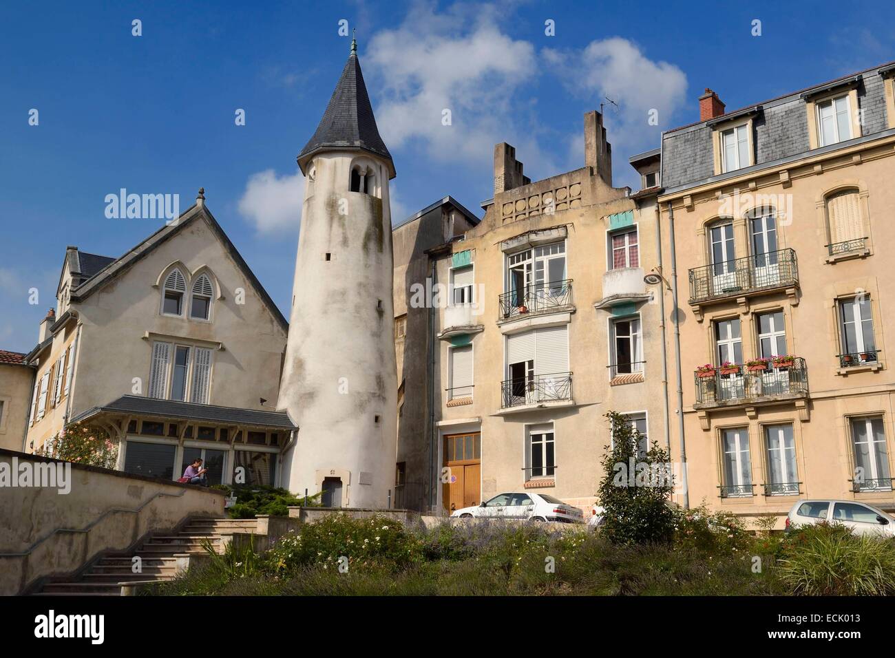 Francia, Meurthe et Moselle, Nancy, Saint Jean Commanderie torre nell'impasse Clerin Foto Stock