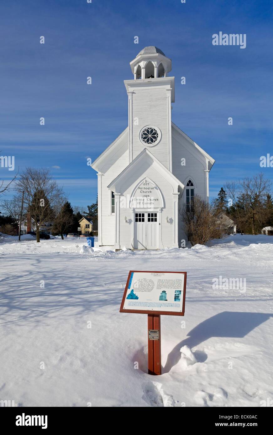 Canada, Québec provincia, la regione della Eastern Townships, il villaggio di Sutton, la chiesa metodista Foto Stock