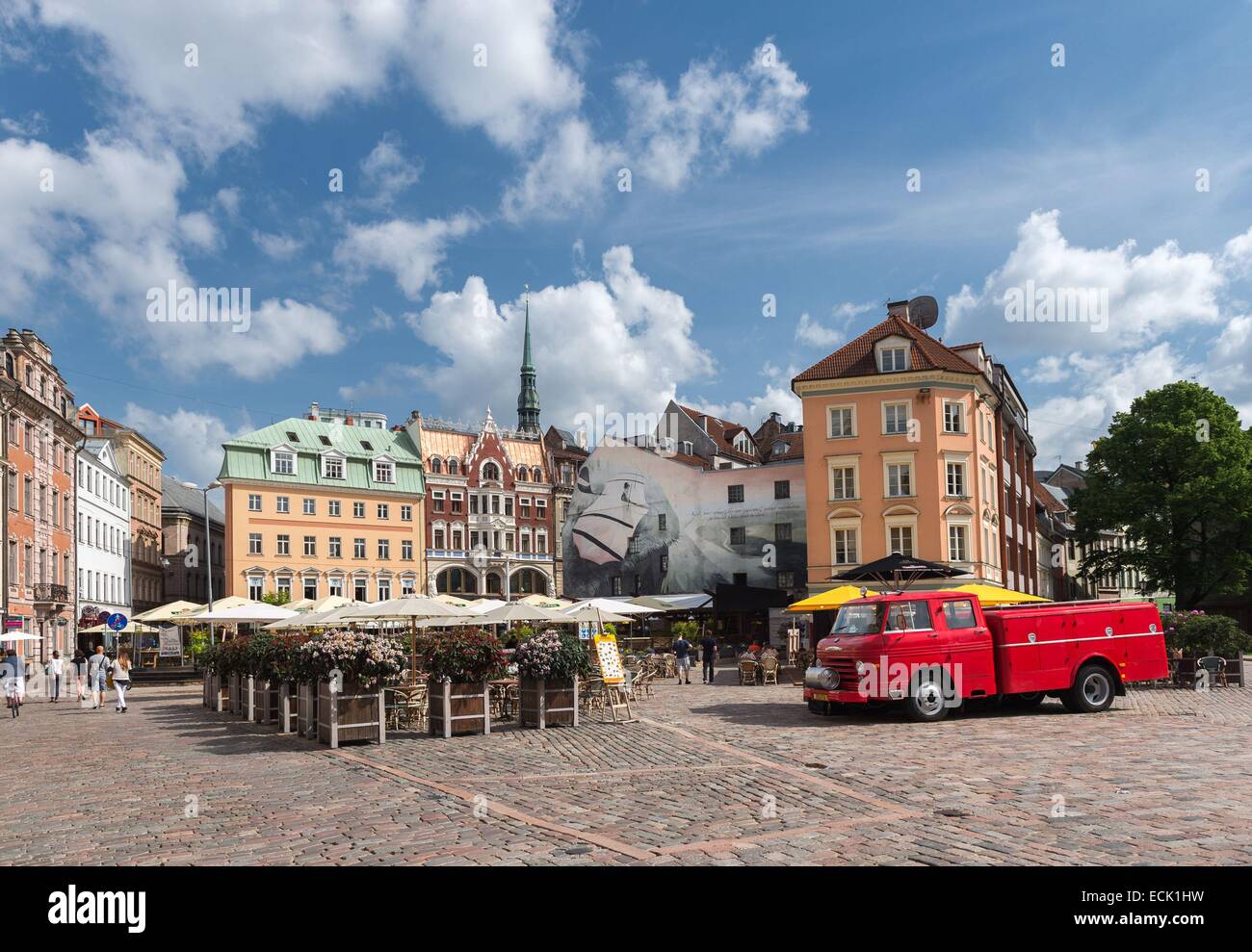 La lettonia, Vidzeme, Riga, capitale europea della cultura 2014, centro storico elencati come patrimonio mondiale dall' UNESCO, Dom square Foto Stock