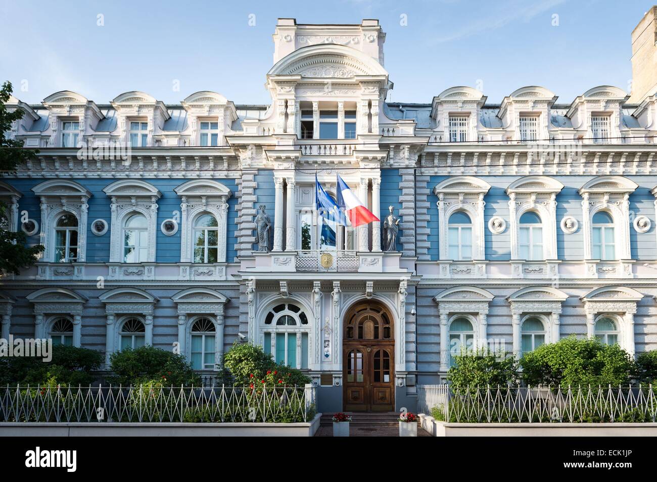 La lettonia, Vidzeme, Riga, capitale europea della cultura 2014, centro storico sono classificati come patrimonio mondiale dall'UNESCO, l'Ambasciata di Francia Foto Stock