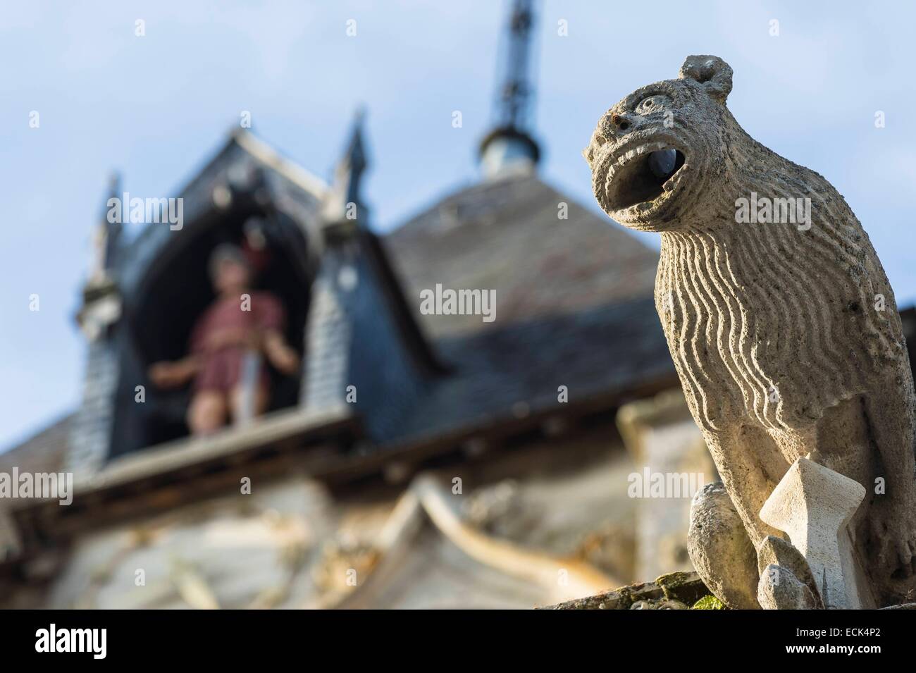 Francia, Eure, Beaumont le Roger, chiesa Saint Nicolas Foto Stock