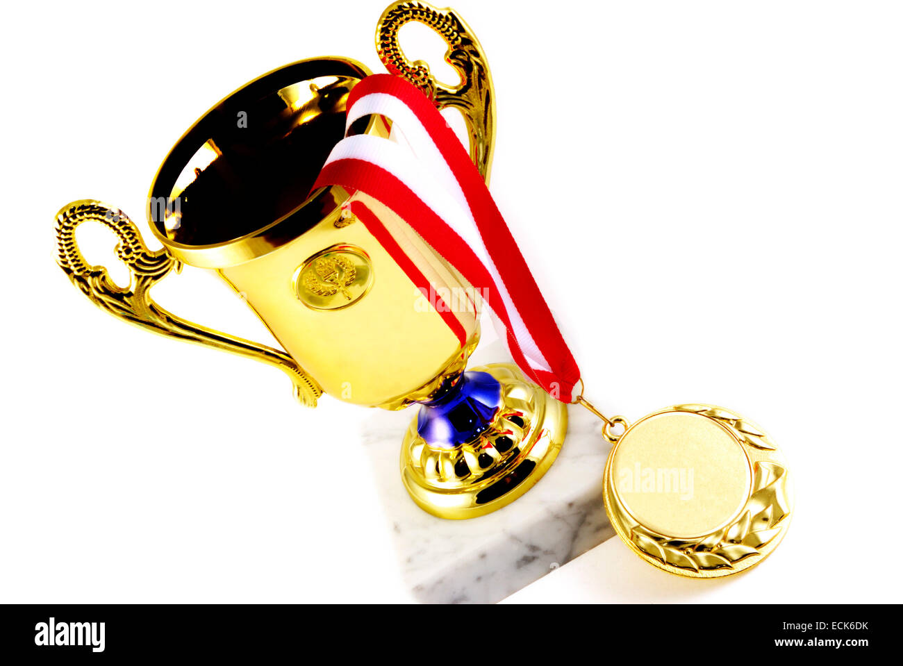 Gold Cup e medaglia, win concept Foto Stock