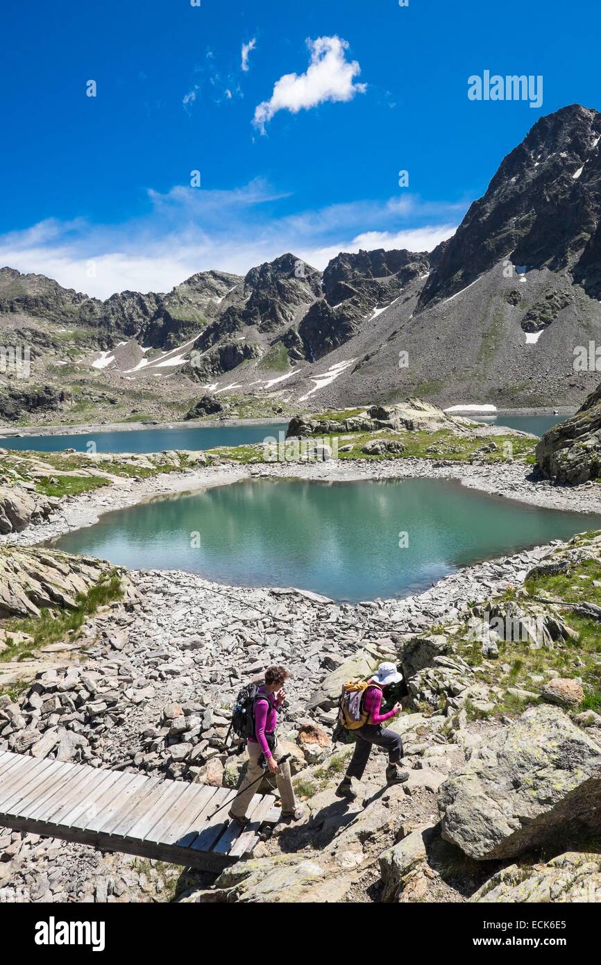 Francia, Alpes-Maritimes, il Parco Nazionale del Mercantour, escursioni al lago di Rabuons (alt : 2523m) Foto Stock