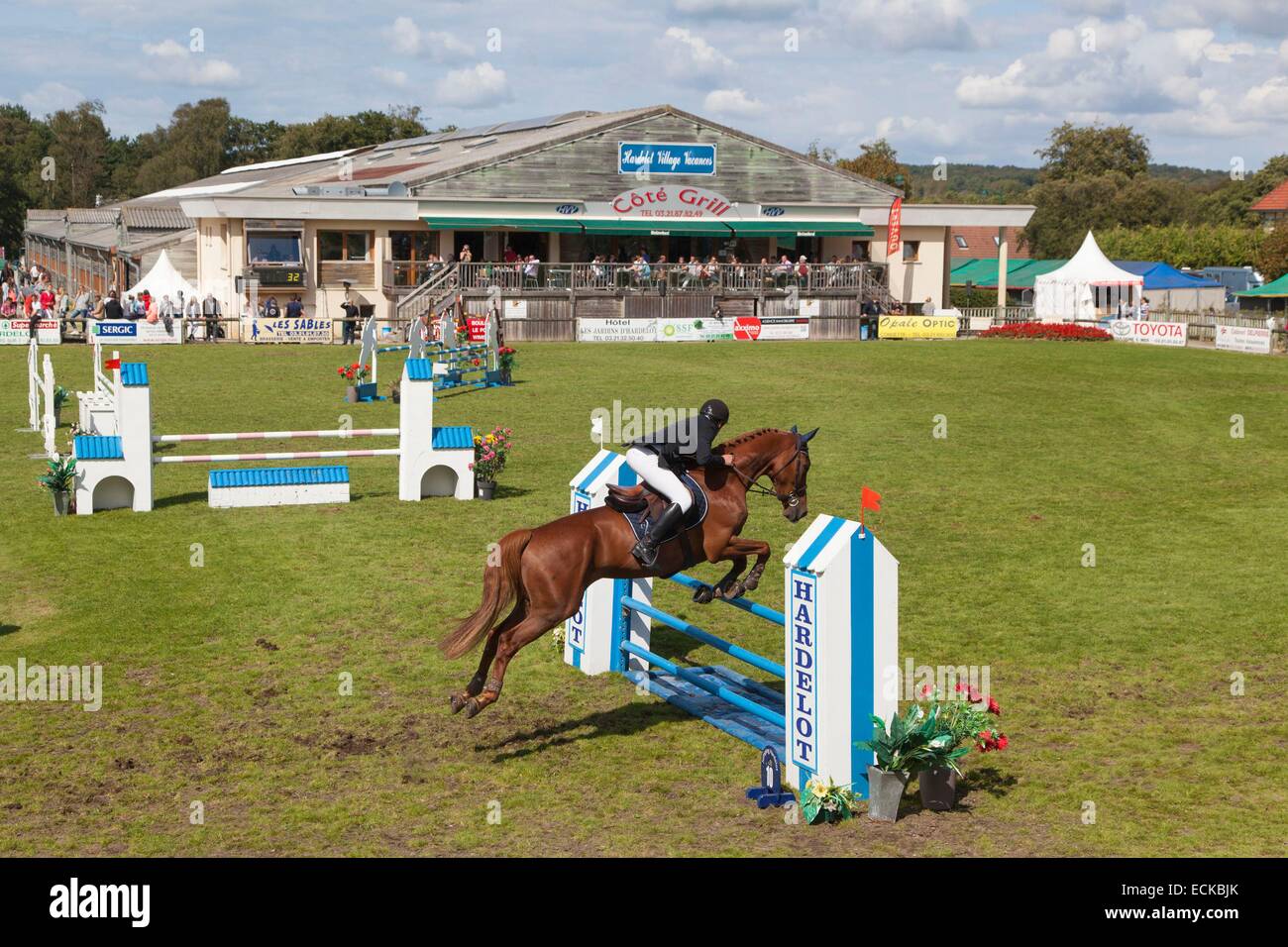 Francia, Pas de Calais, Hardelot, horse show presso il centro equestre Foto Stock