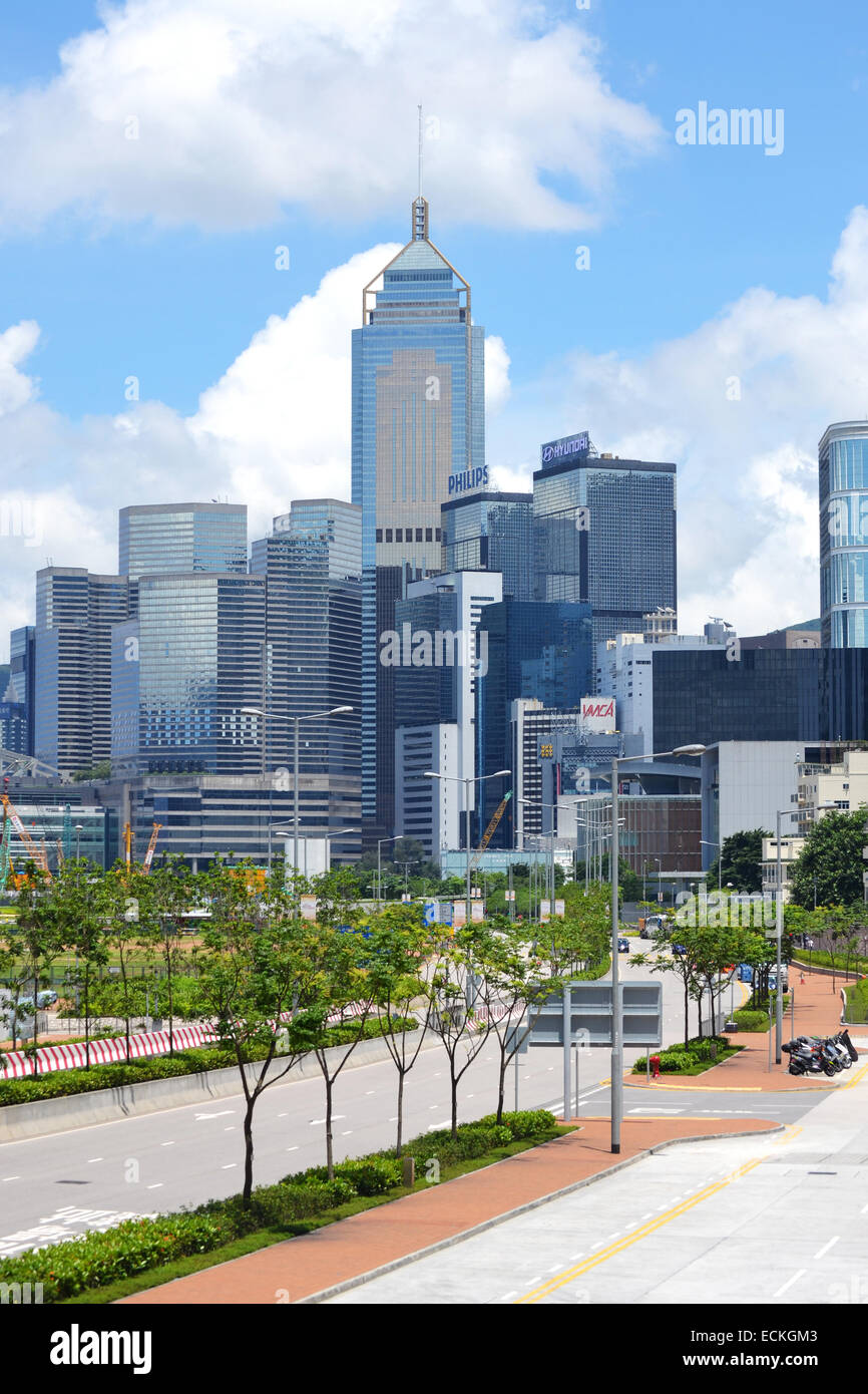 City scape e sede di affari nel centro cittadino di Hong Kong. Foto Stock