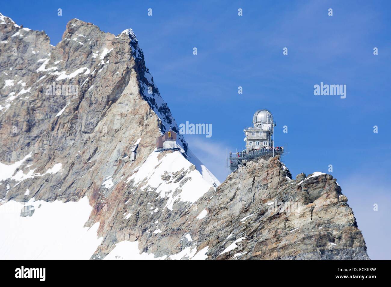 La Svizzera, il cantone di Berna, tra Grindelwald e Wengen, classificato come patrimonio mondiale dall UNESCO, Jungfraujoch più alta stazione ferroviaria in Europa Foto Stock