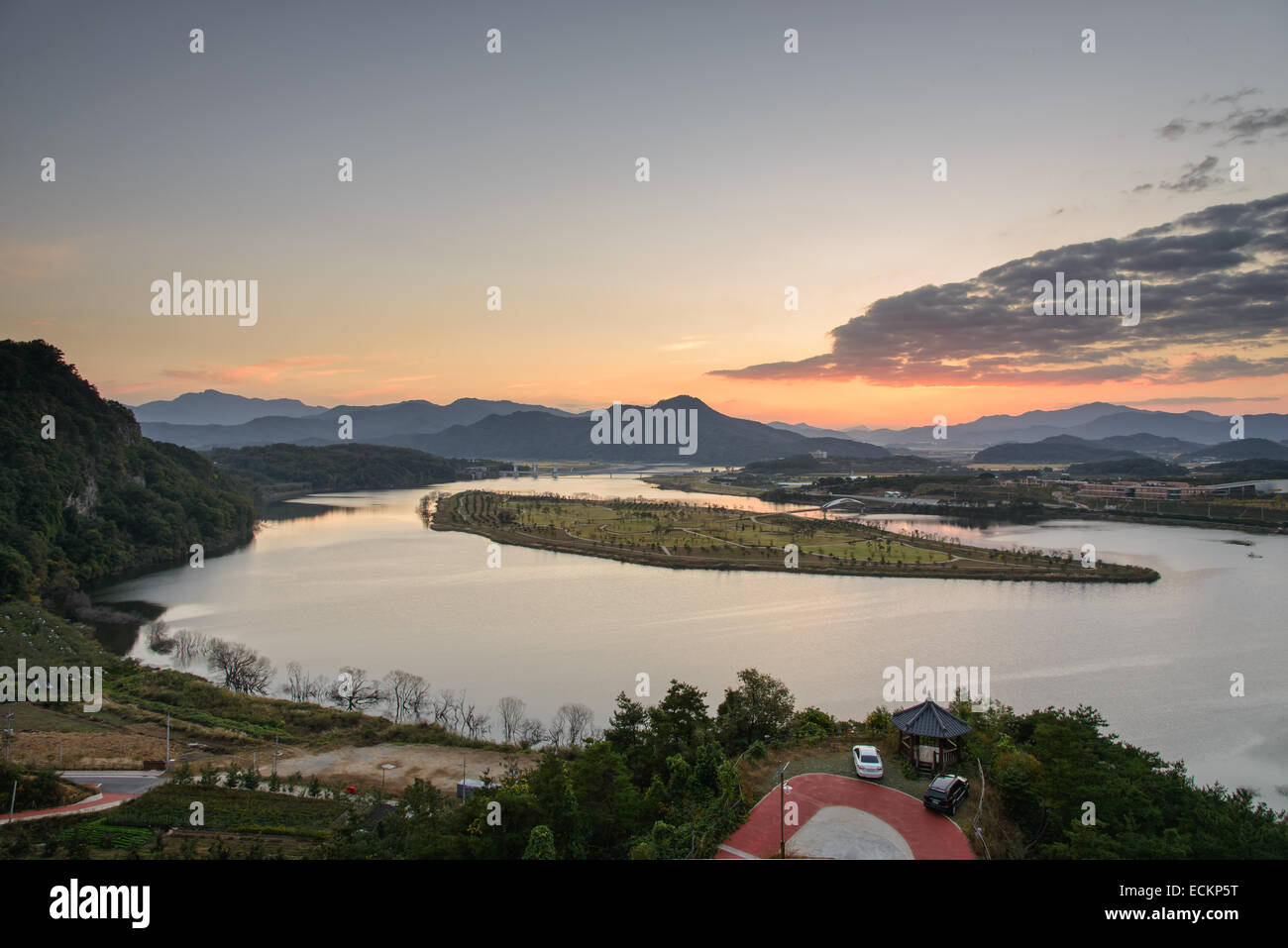 Vista da Hak osservatorio di Sangju-si, Corea Foto Stock