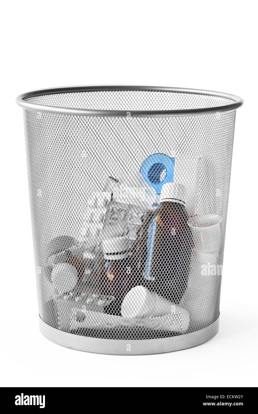 Diversi medicinali inutili gettato nella spazzatura. Foto Stock