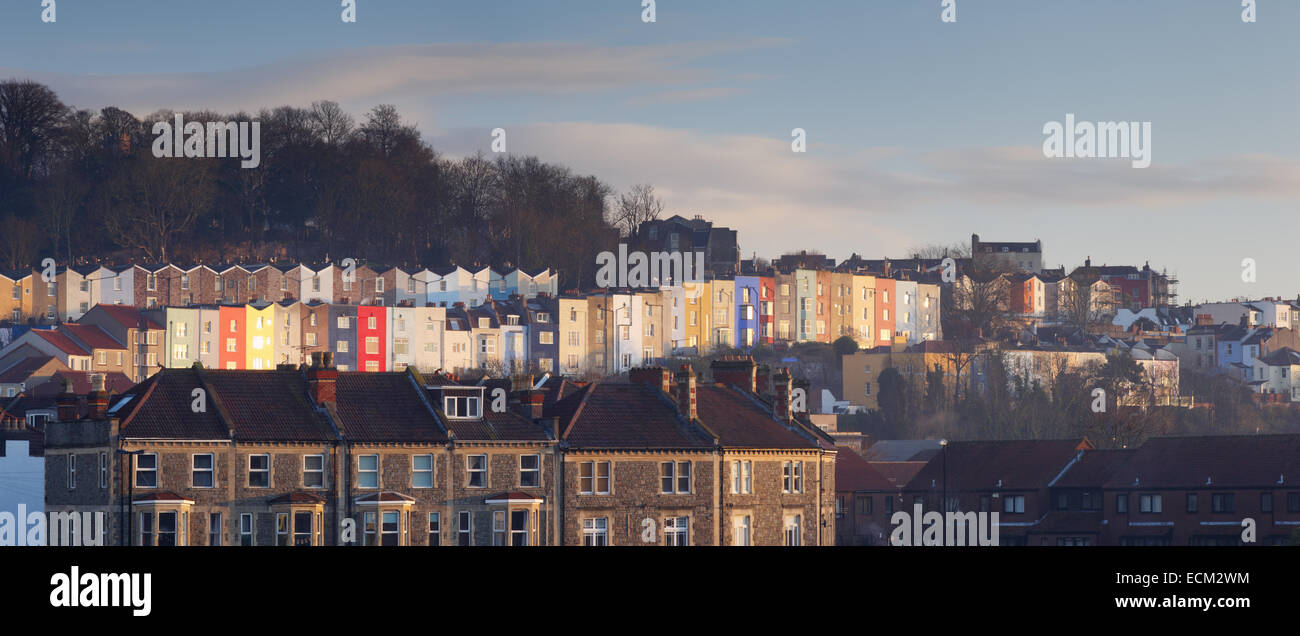 Case a schiera in Hotwells e Clifton legno. Bristol. In Inghilterra. Regno Unito. Foto Stock