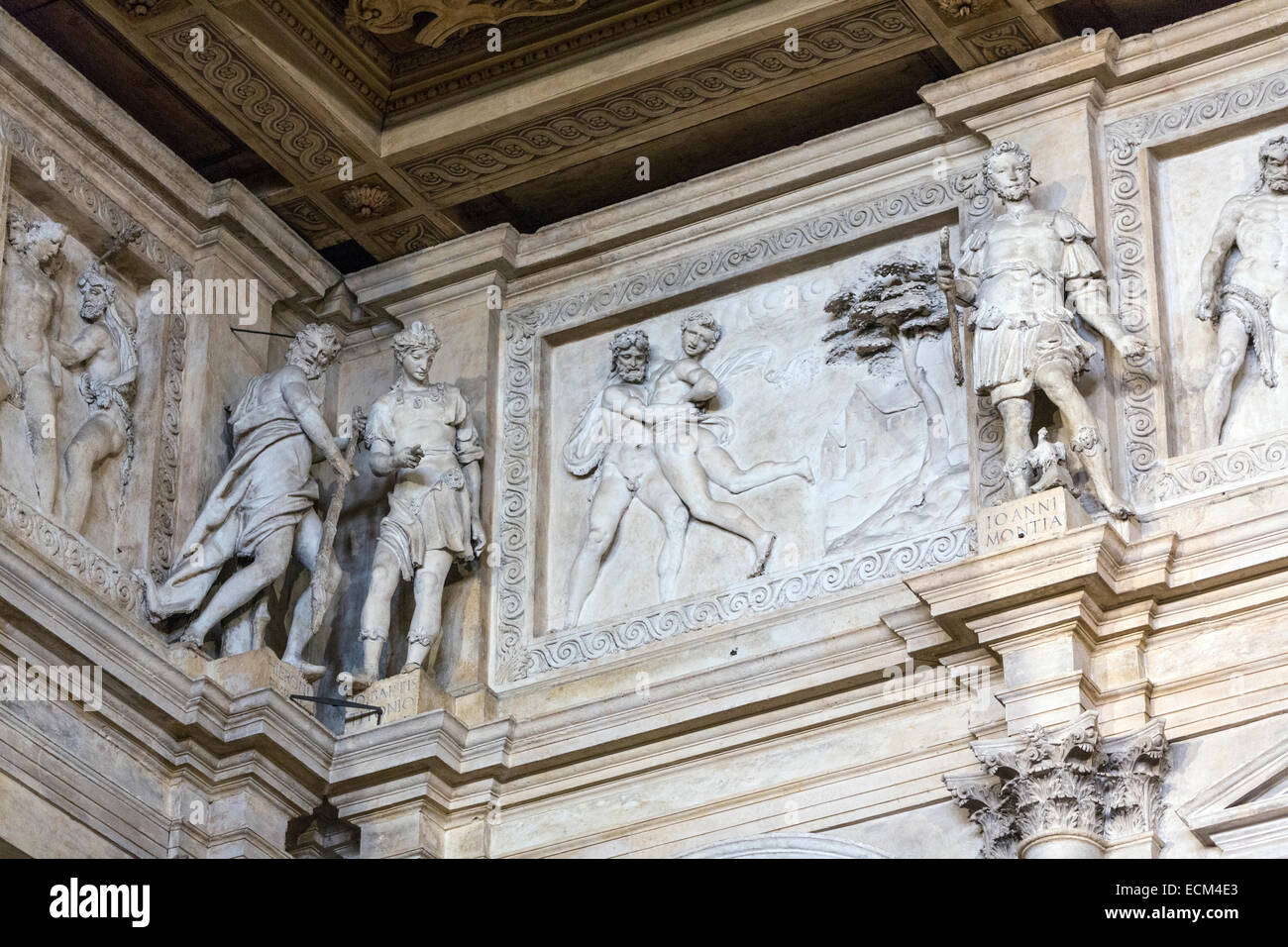 Parte del Teatro Olimpico, Teatro Olimpico a Vicenza. Design by il Rinascimento italiano architetto Andrea Palladio Foto Stock