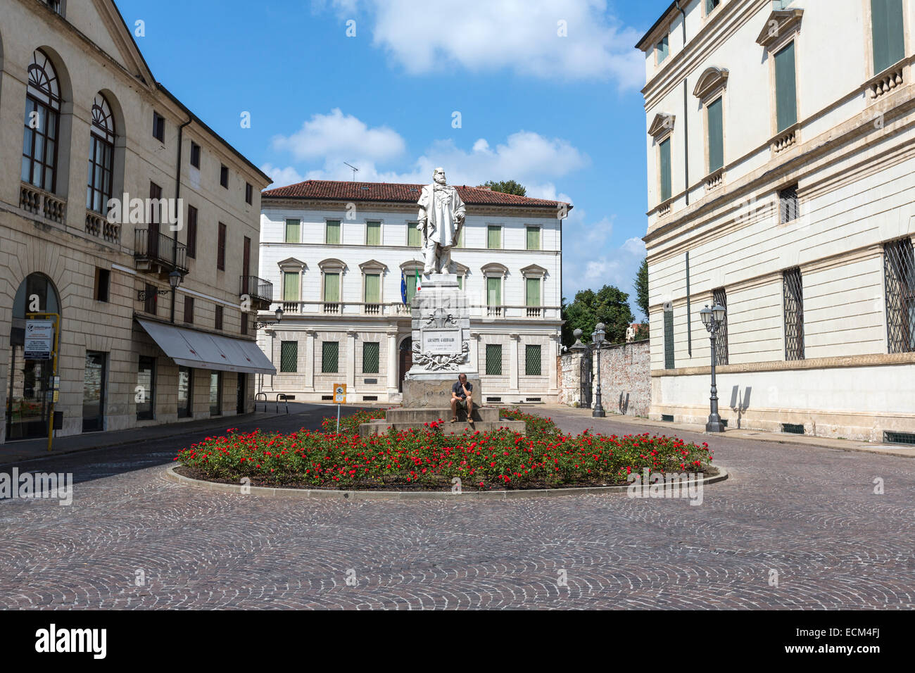 Giuseppe Garibaldi statua in Piazza Castello a Vicenza Foto Stock
