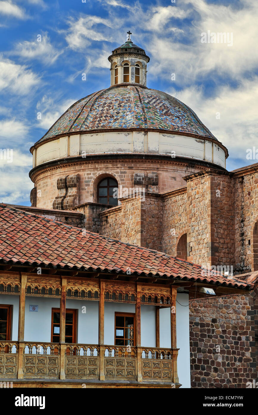 Dome, La Compania de Jesus (la Compagnia di Gesù) Chiesa, Cusco, Perù Foto Stock