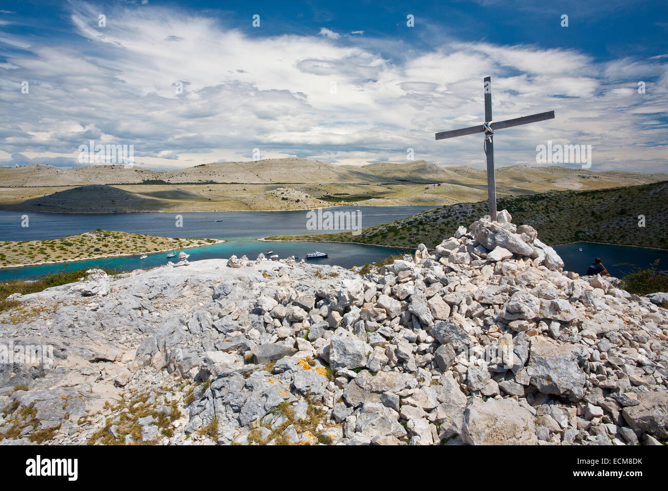 Vista panoramica dell'isola di Kornat nel Parco Nazionale di Kornati, Croazia Foto Stock