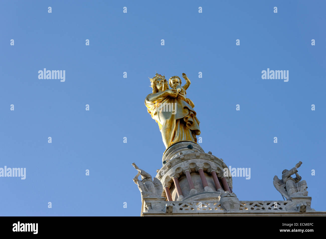 Madonna, Notre Dame de la Garde, Marsiglia, Bouches du Rhône, Région Provence Alpes Côte d'Azur, in Francia Foto Stock