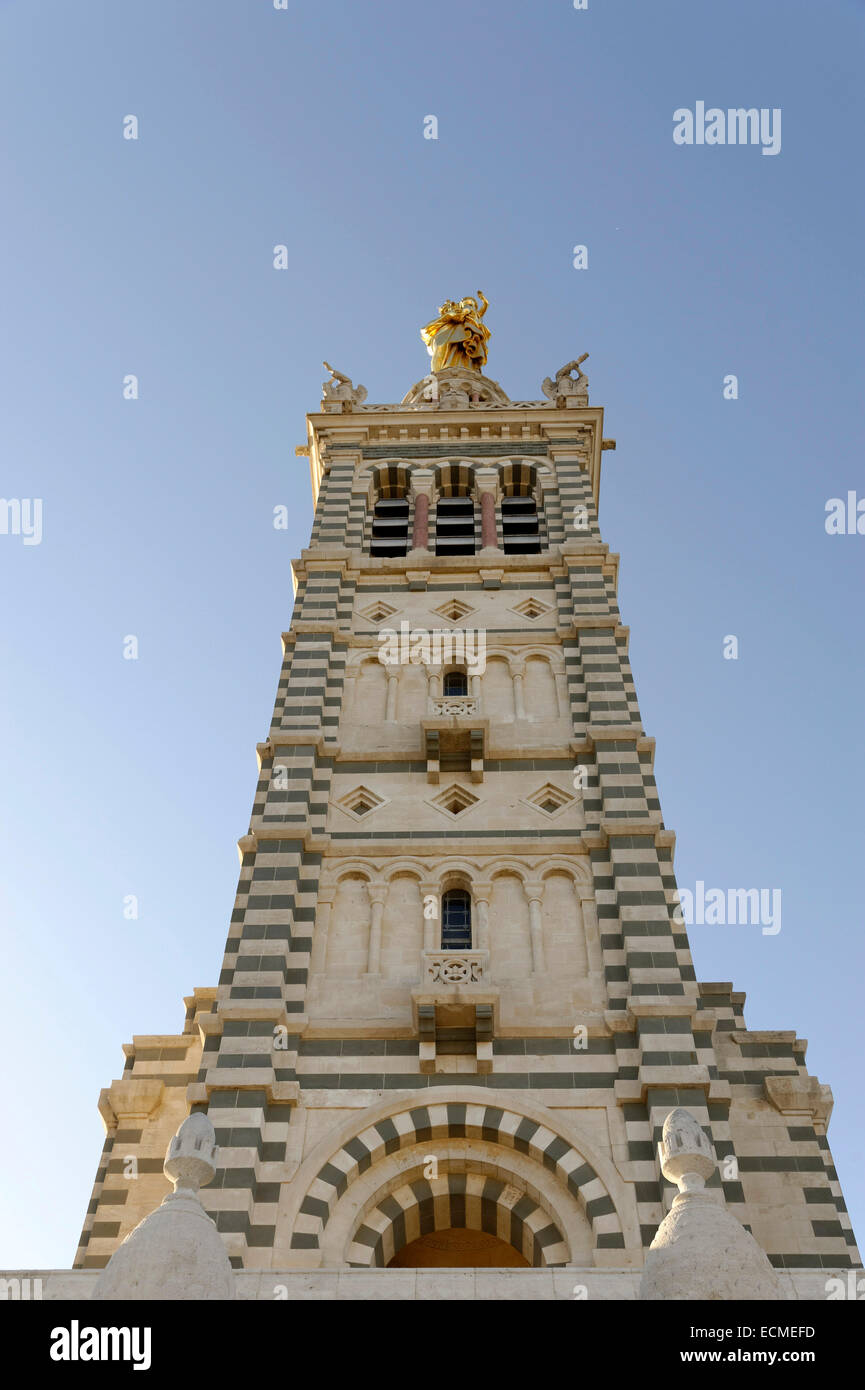 Notre Dame de la Garde, Marsiglia, Bouches du Rhône, Région Provence Alpes Côte d'Azur, in Francia Foto Stock